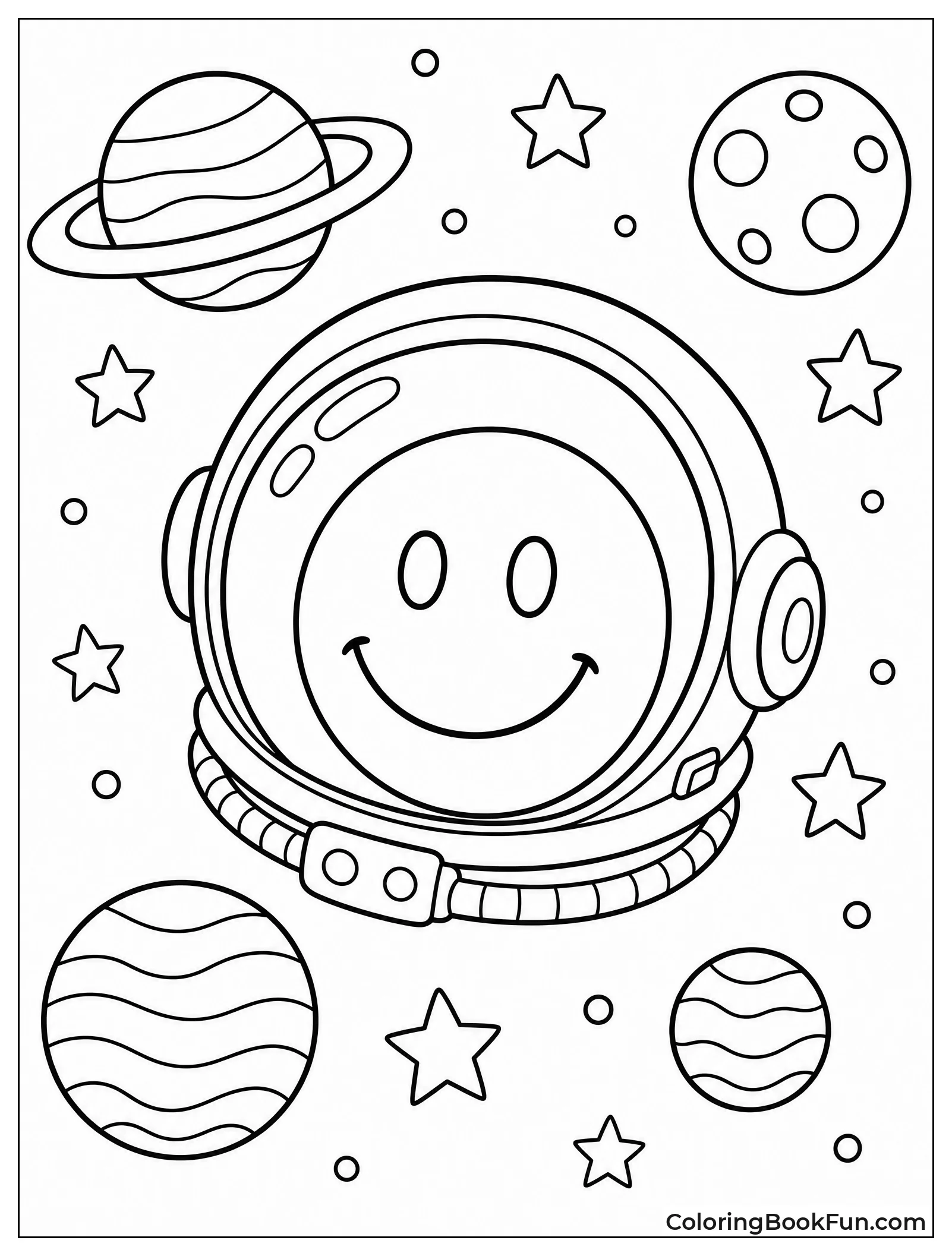 Astronaut Smiley Floating in Space