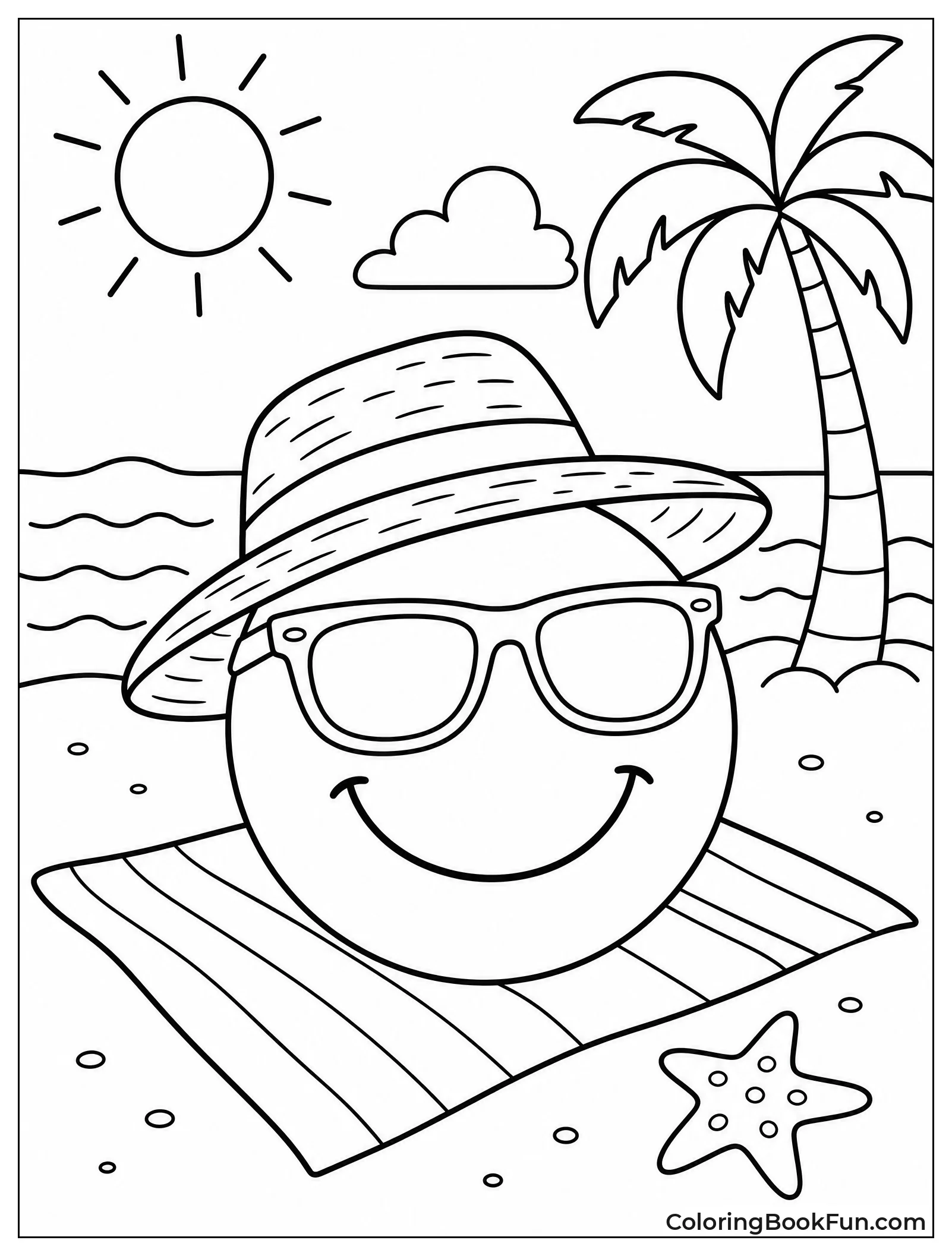 Beach Smiley with Sunglasses