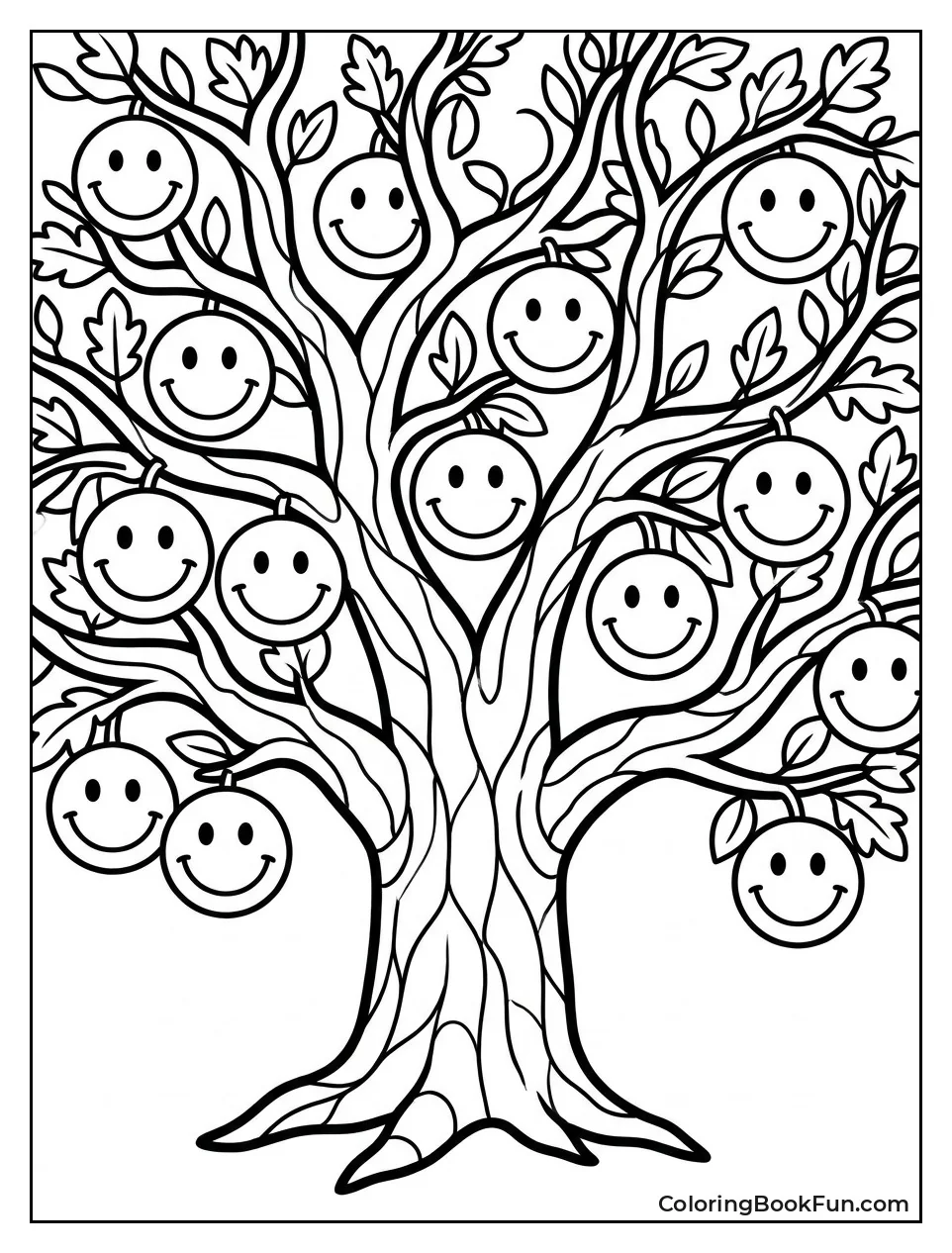 Tree with Smiley Face Fruit