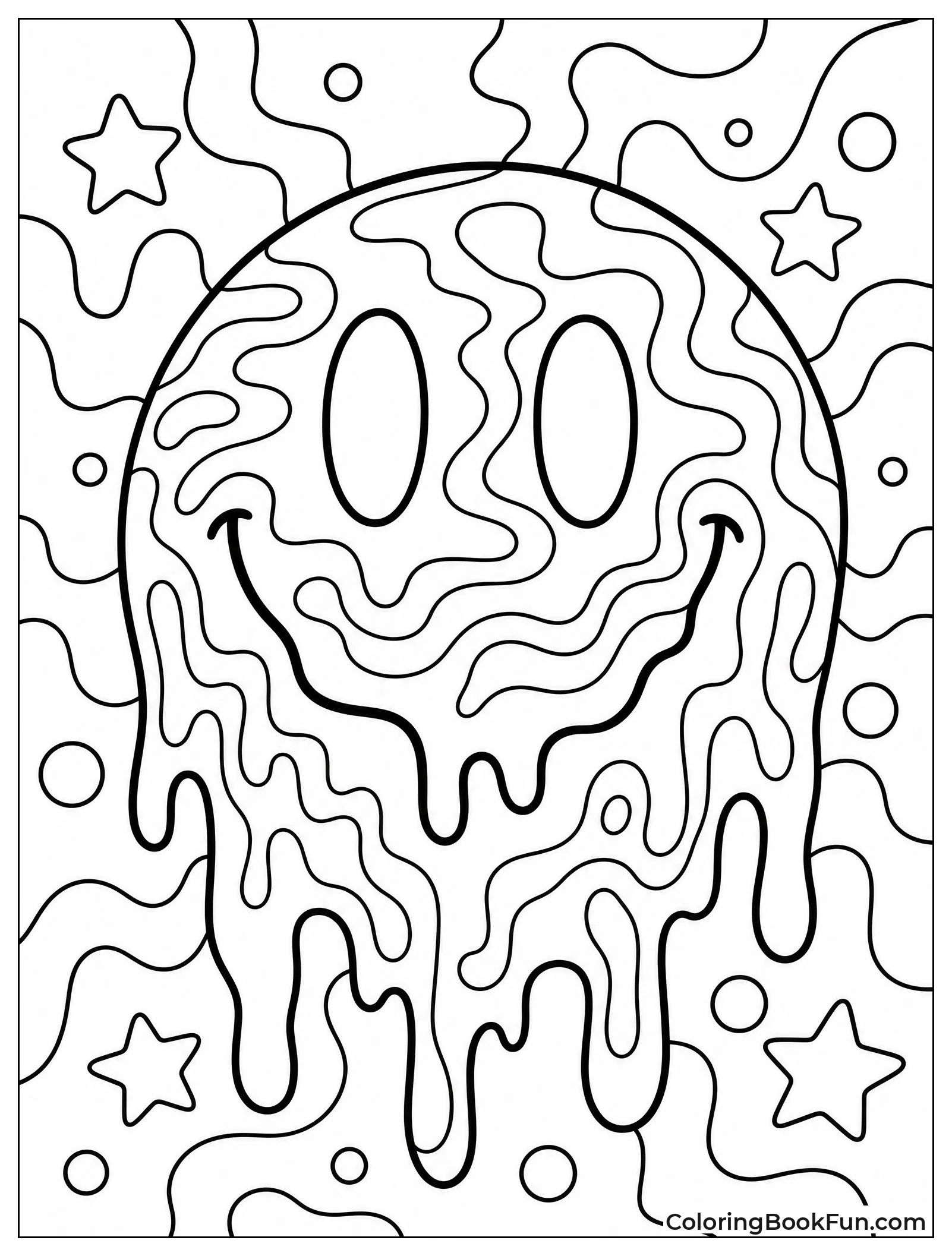 Trippy Smiley Melting with Swirls