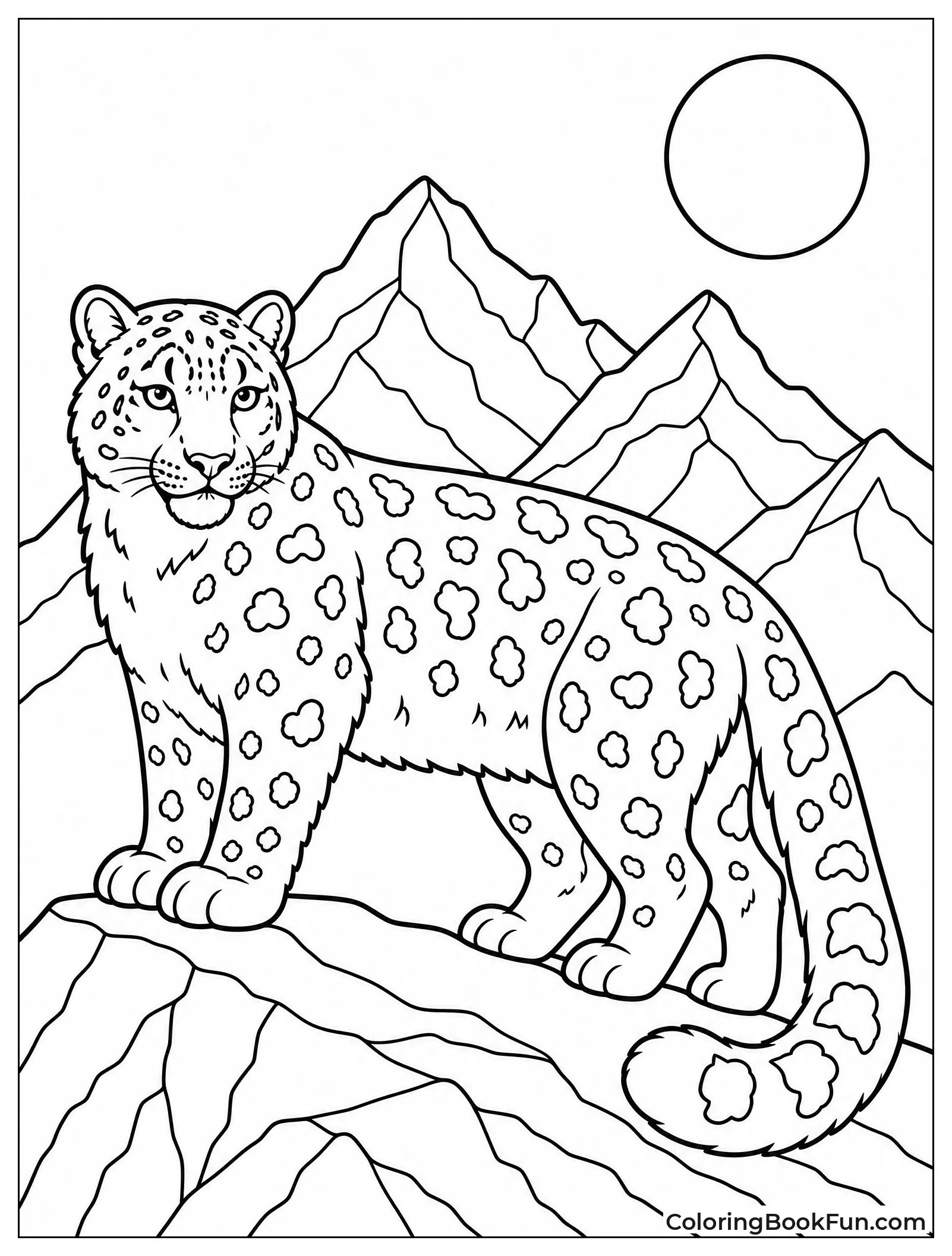 Snow Leopard Silhouette on Mountain Skyline