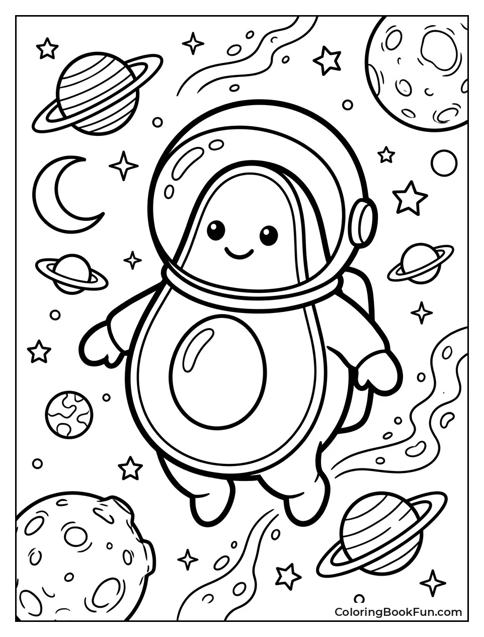 Astronaut Avocado Floating in Space
