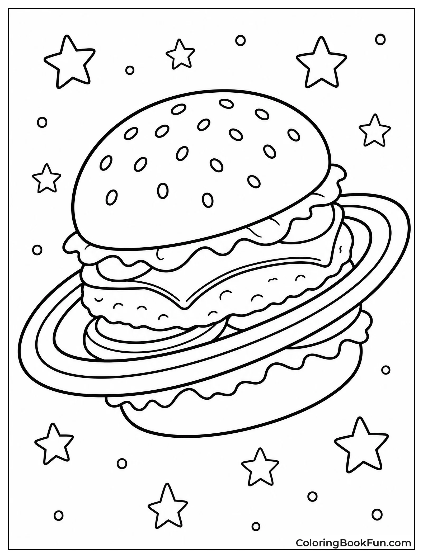 Burger Floating in Outer Space