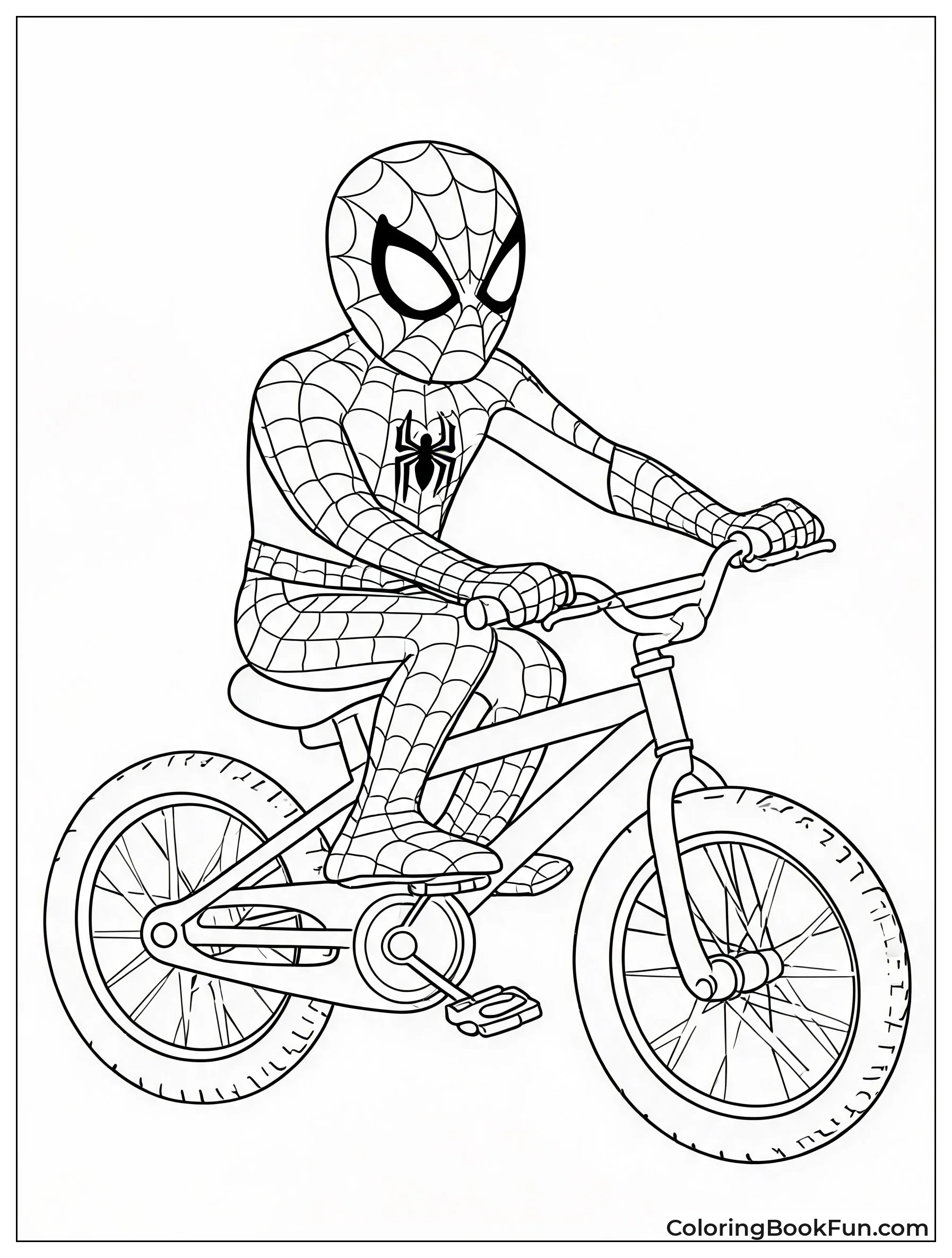 Spiderman Riding His Bike