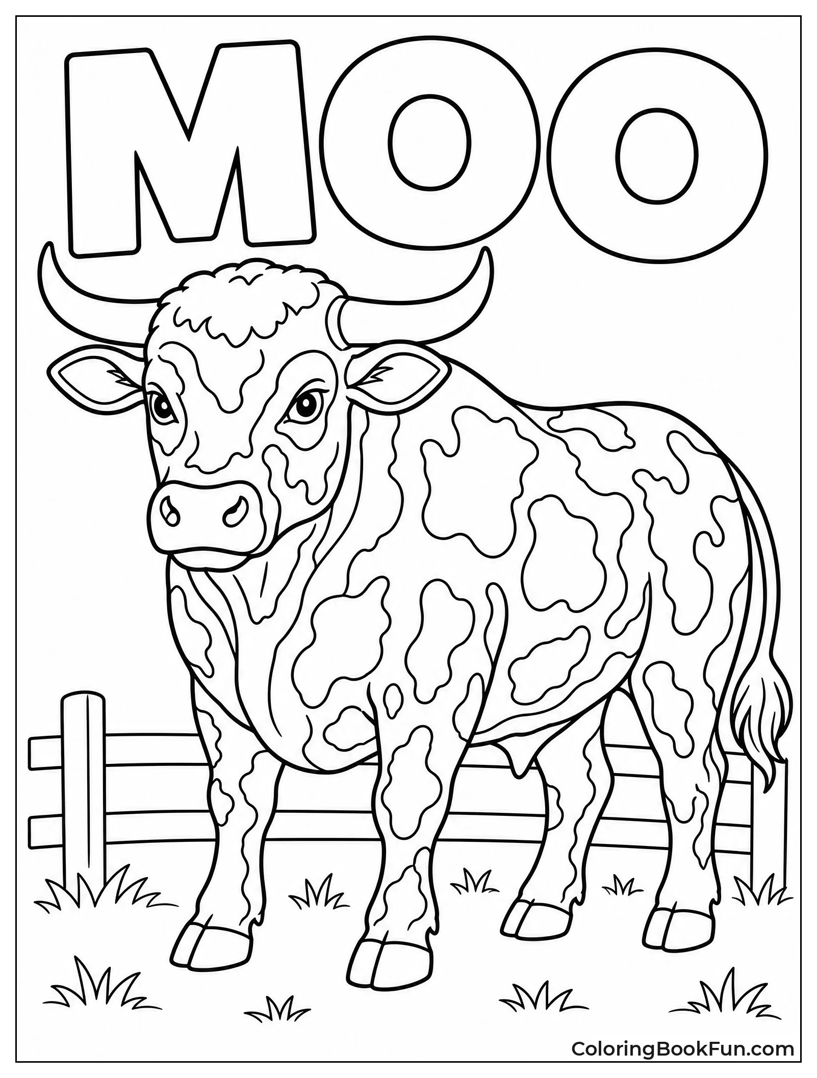 Bull With Black and White Spots