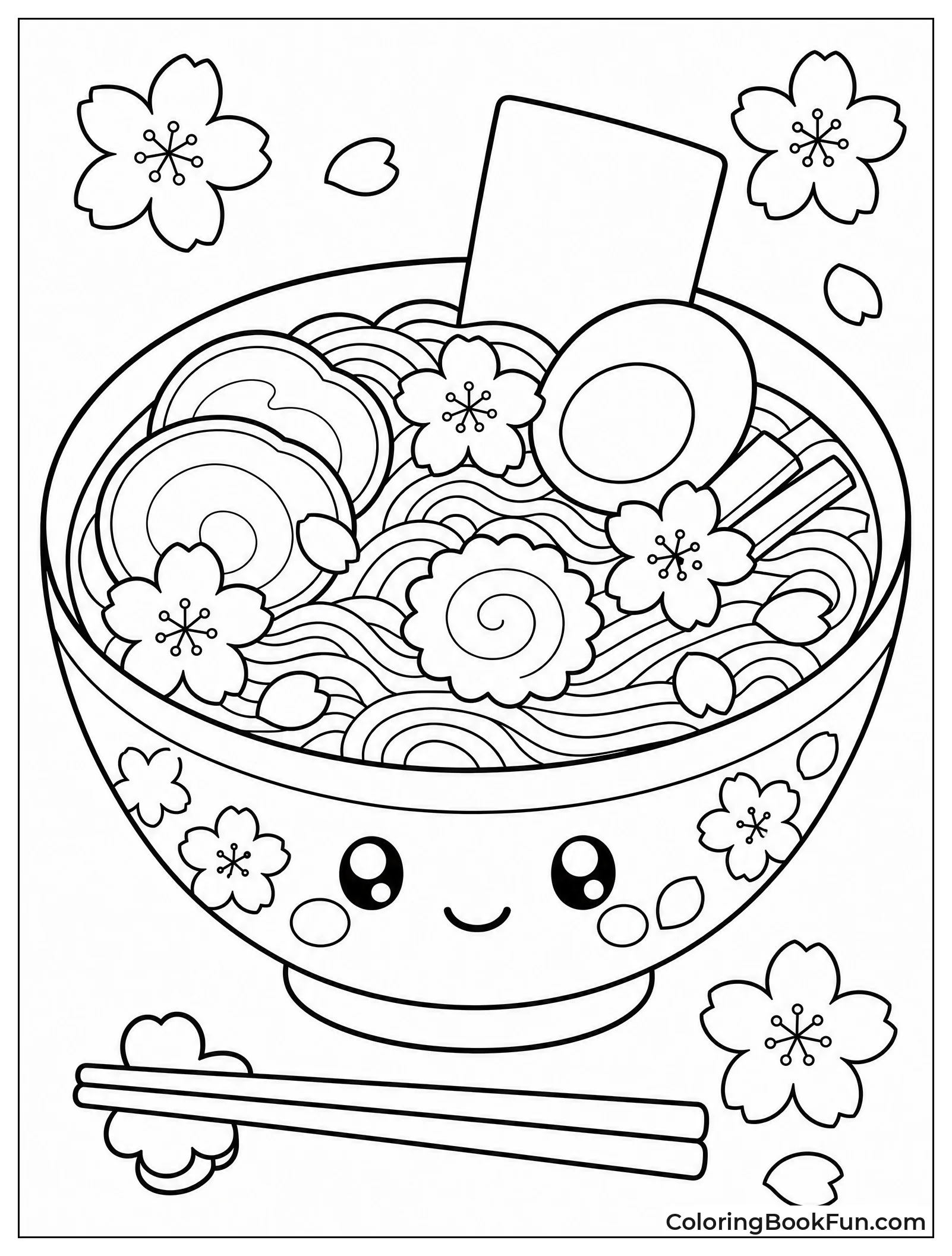Cherry Blossoms on Ramen Bowl
