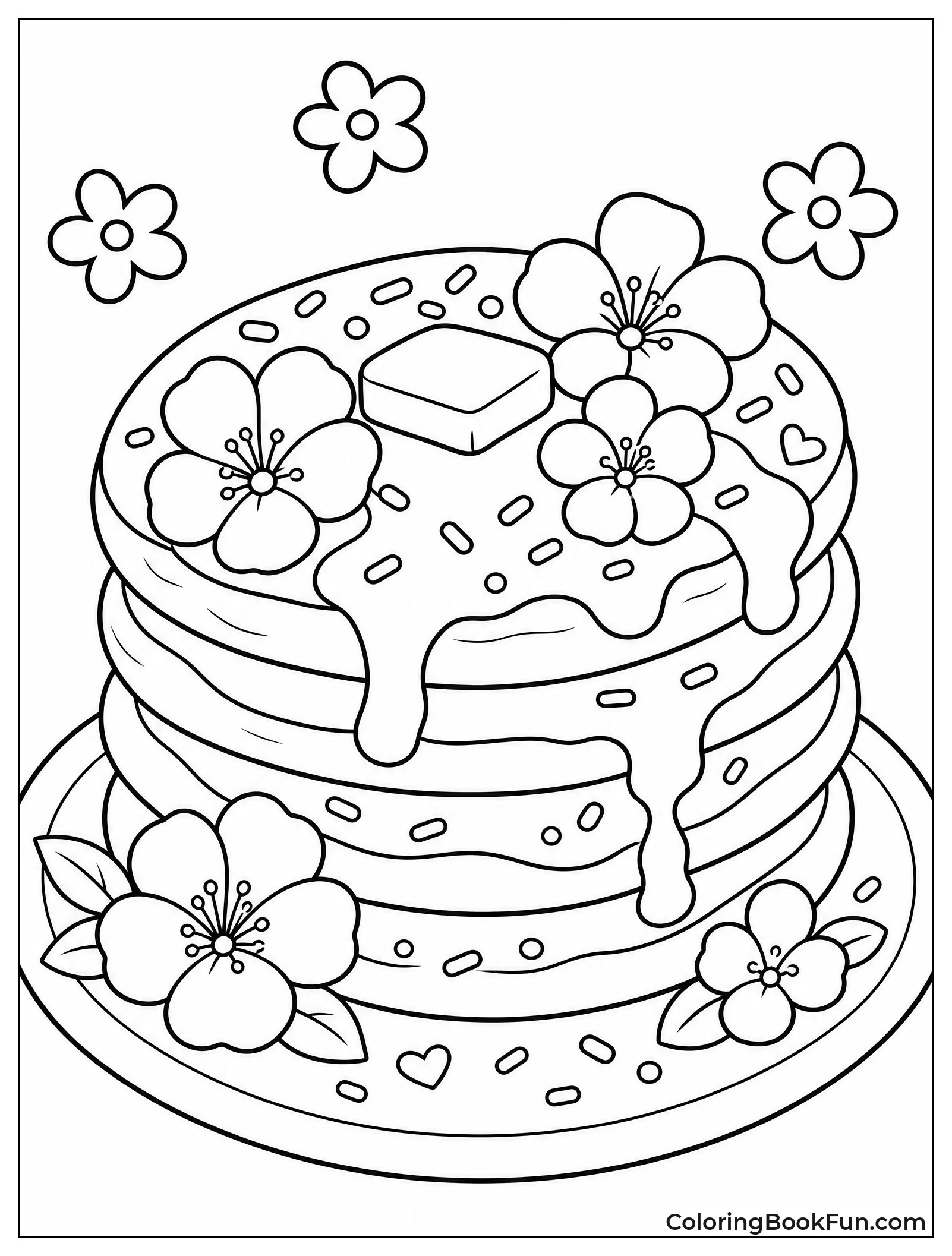 Spring Pancakes with Flower Decorations