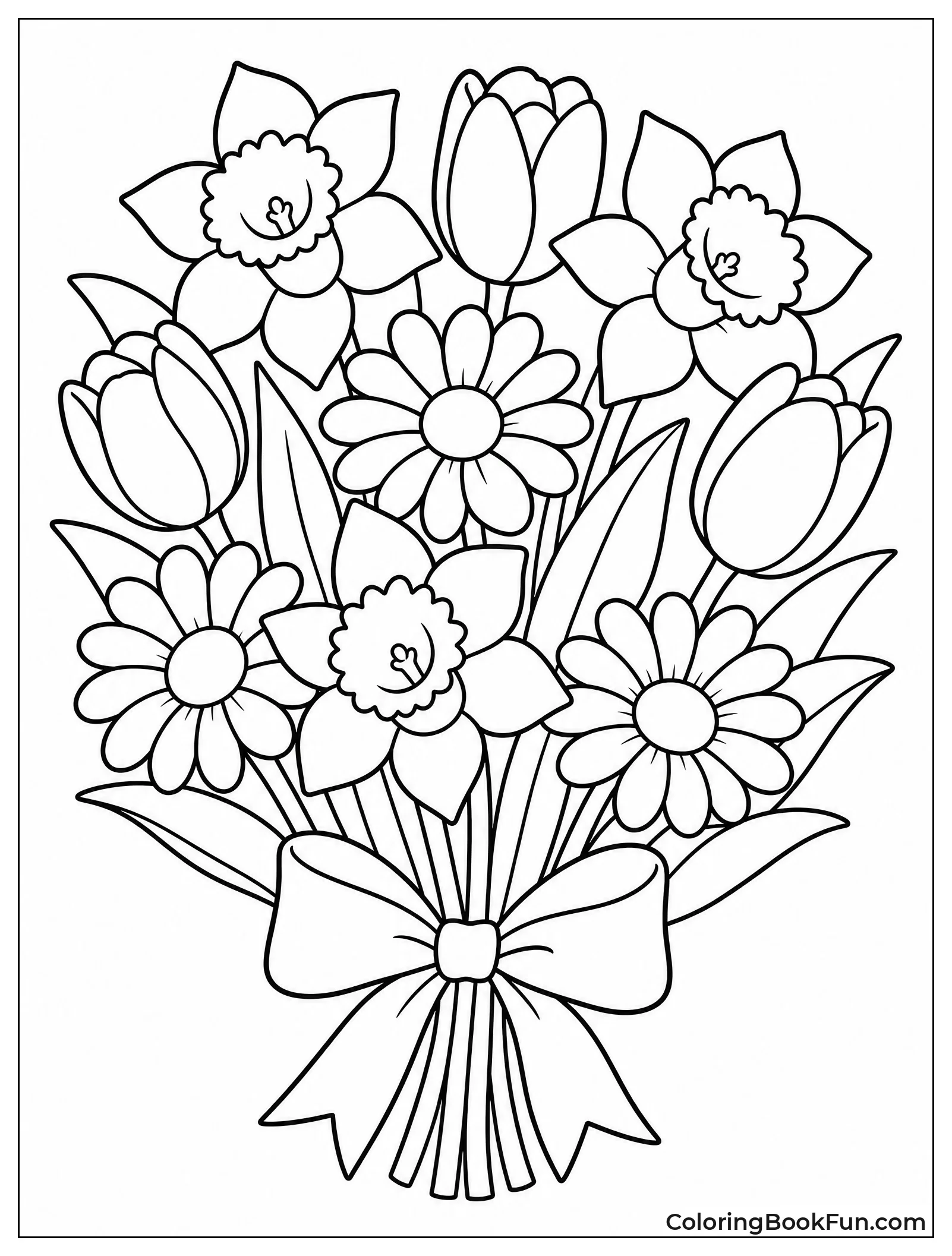 Bouquet of Daffodils and Tulips