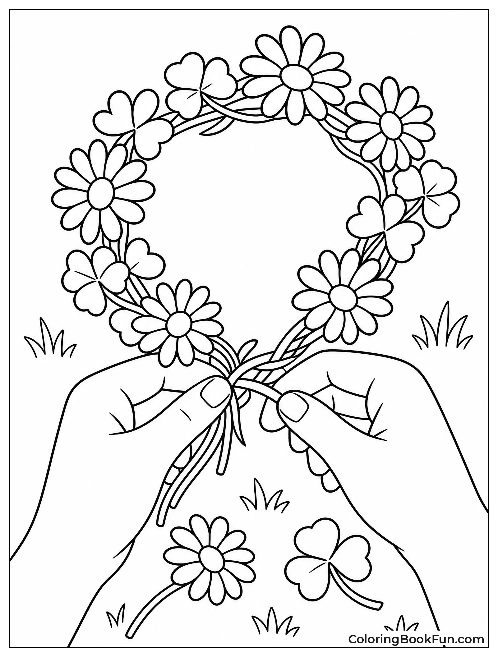 Hands Weaving a Flower Crown