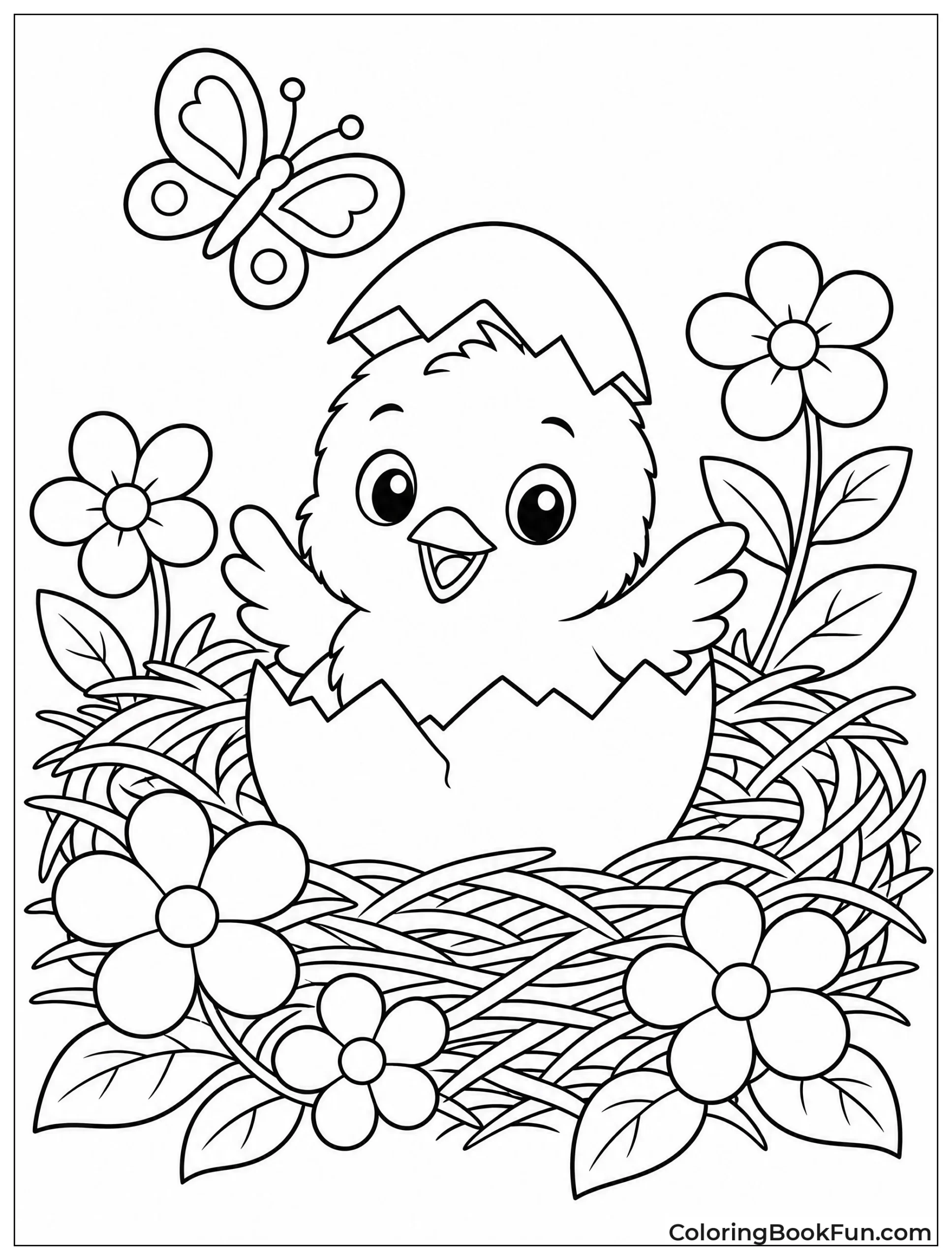 Chick Hatching from Its Egg