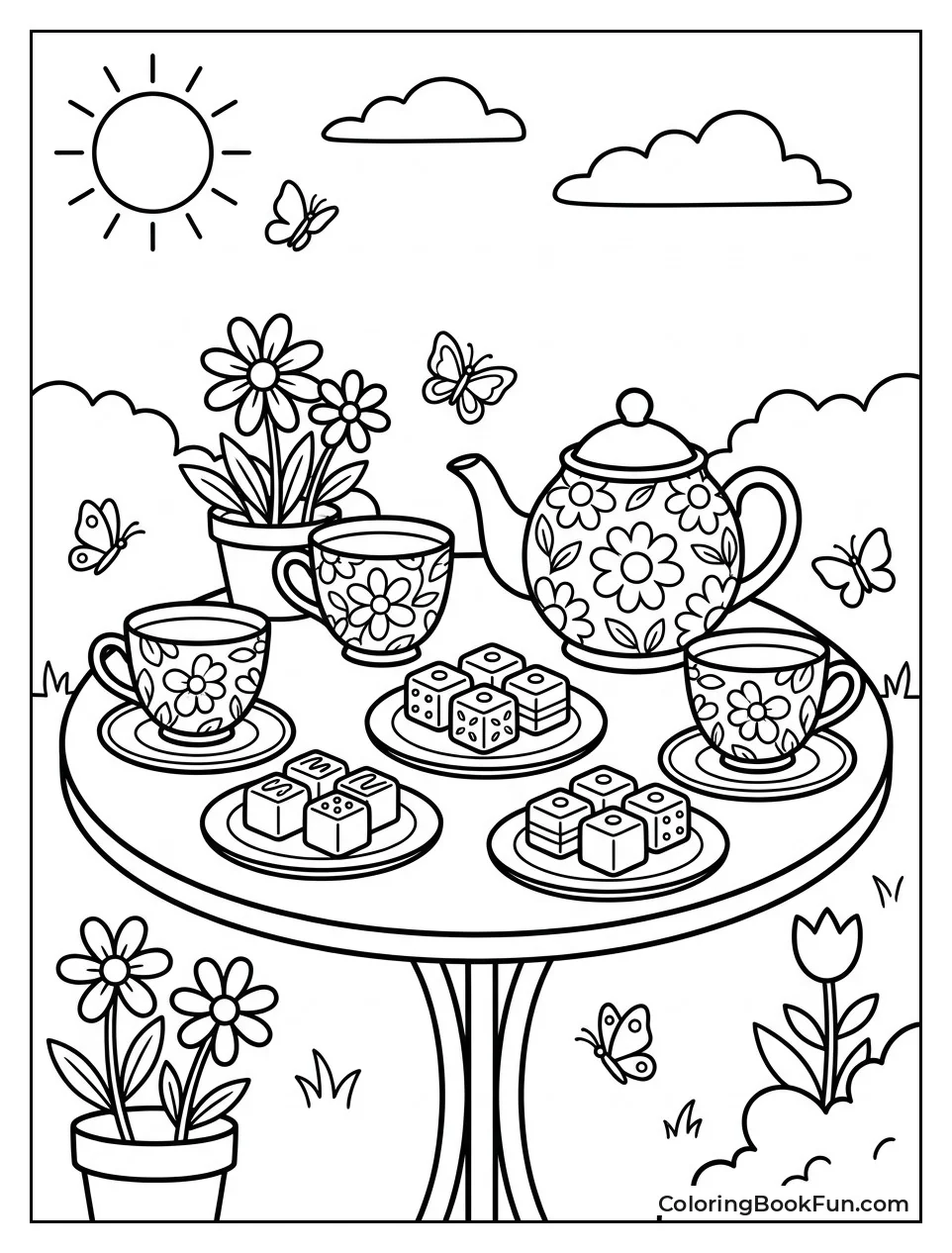 Garden Table Set for Tea