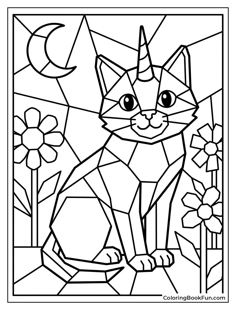 Kittycorn in Stained Glass Style