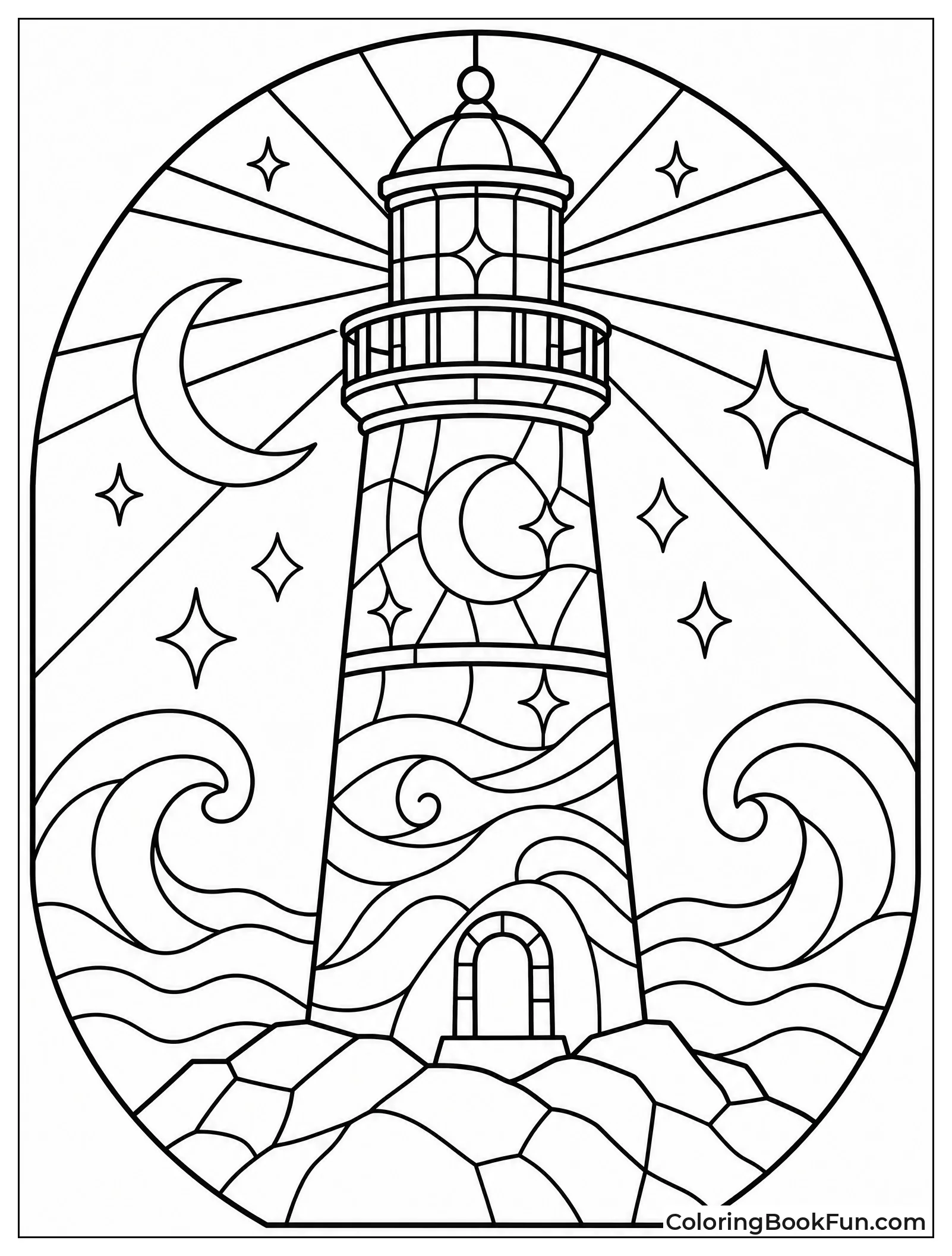 Colorful Stained Glass Lighthouse