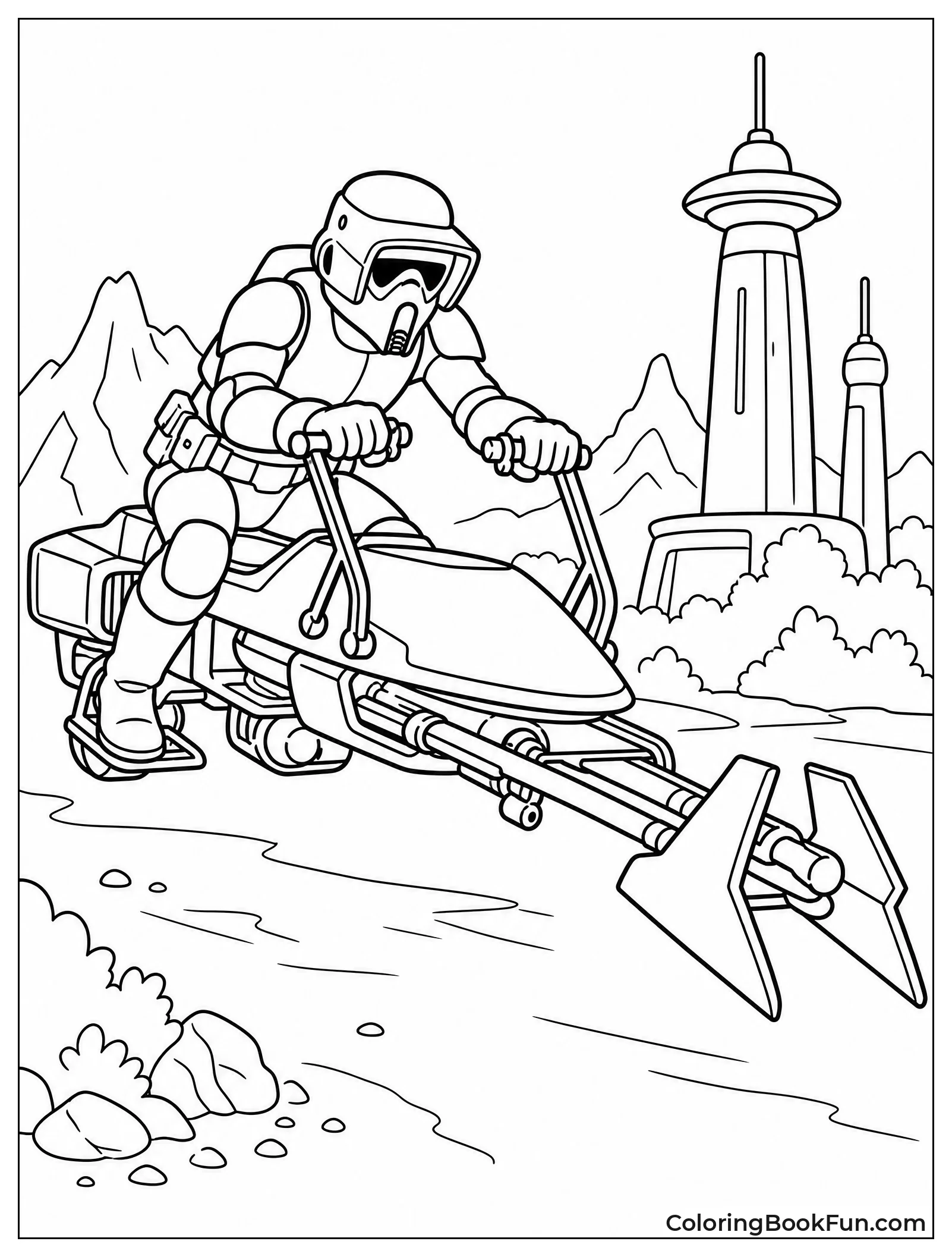 Star Wars Speeder Bike Flying