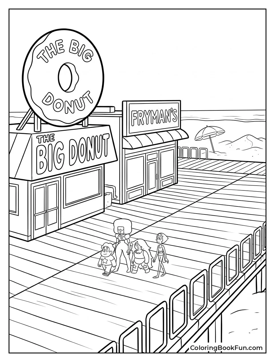 Beach City Boardwalk with Shops