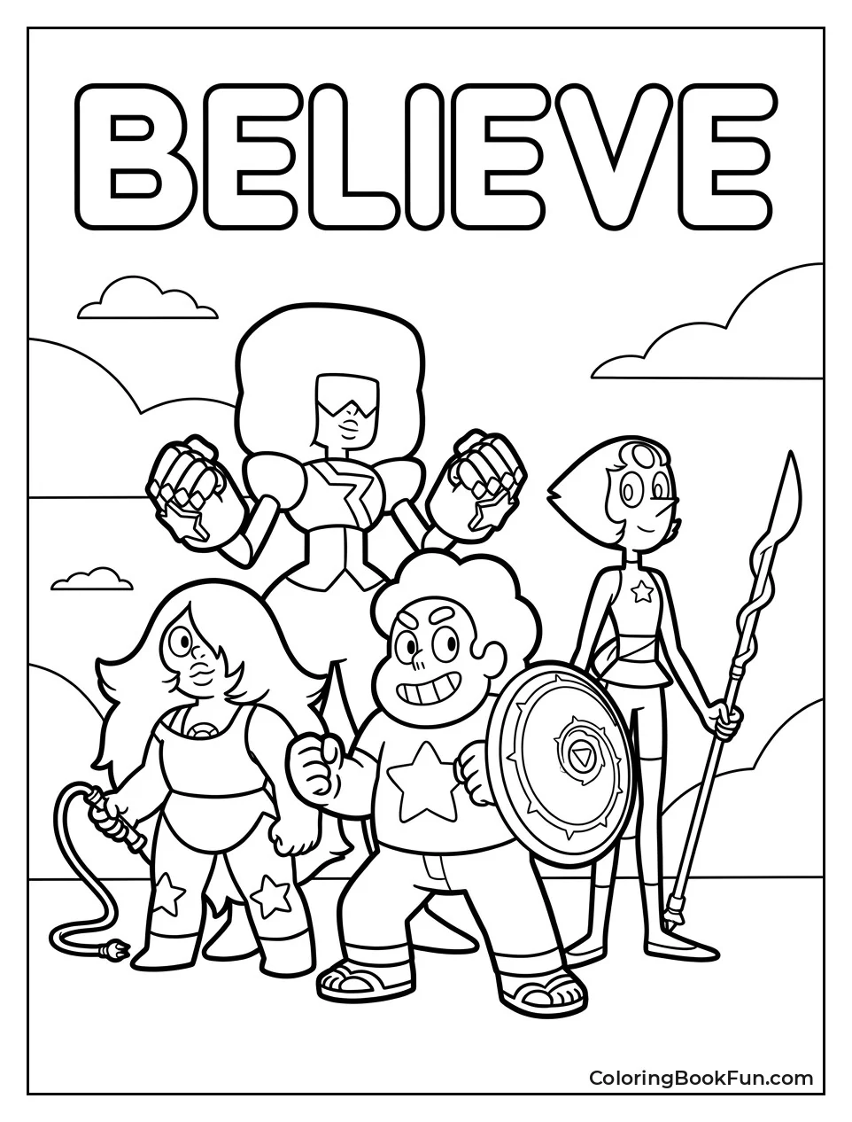 Steven and Gems Standing Together