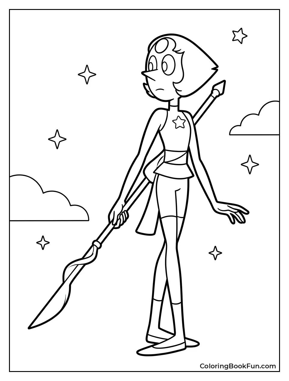 Pearl Holding Her Elegant Spear