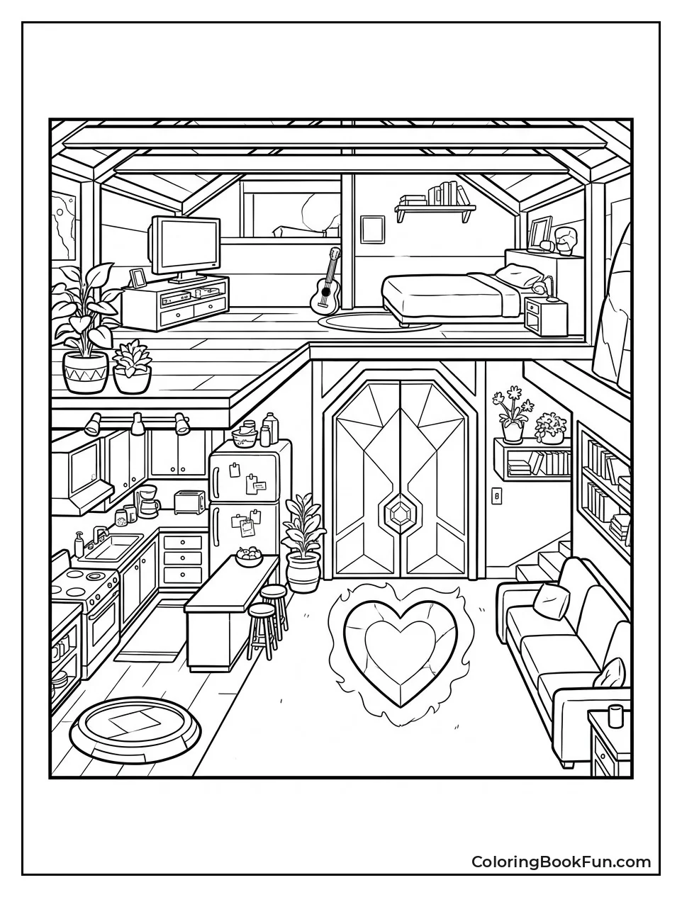Crystal Temple Interior with Rooms