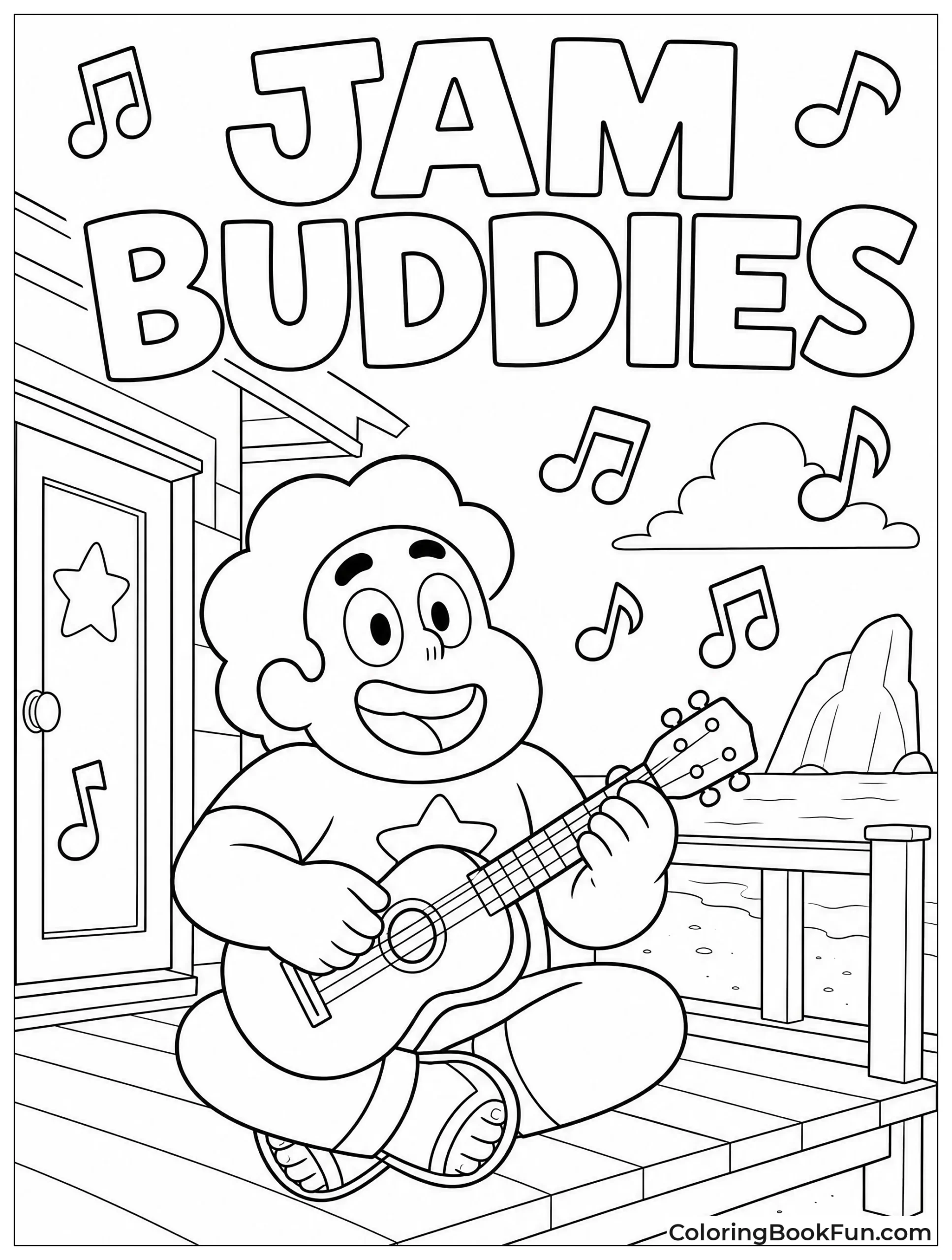 Steven Playing Ukulele on the Porch