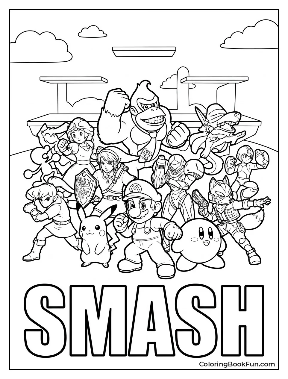 Smash Fighters Pose Together in Group