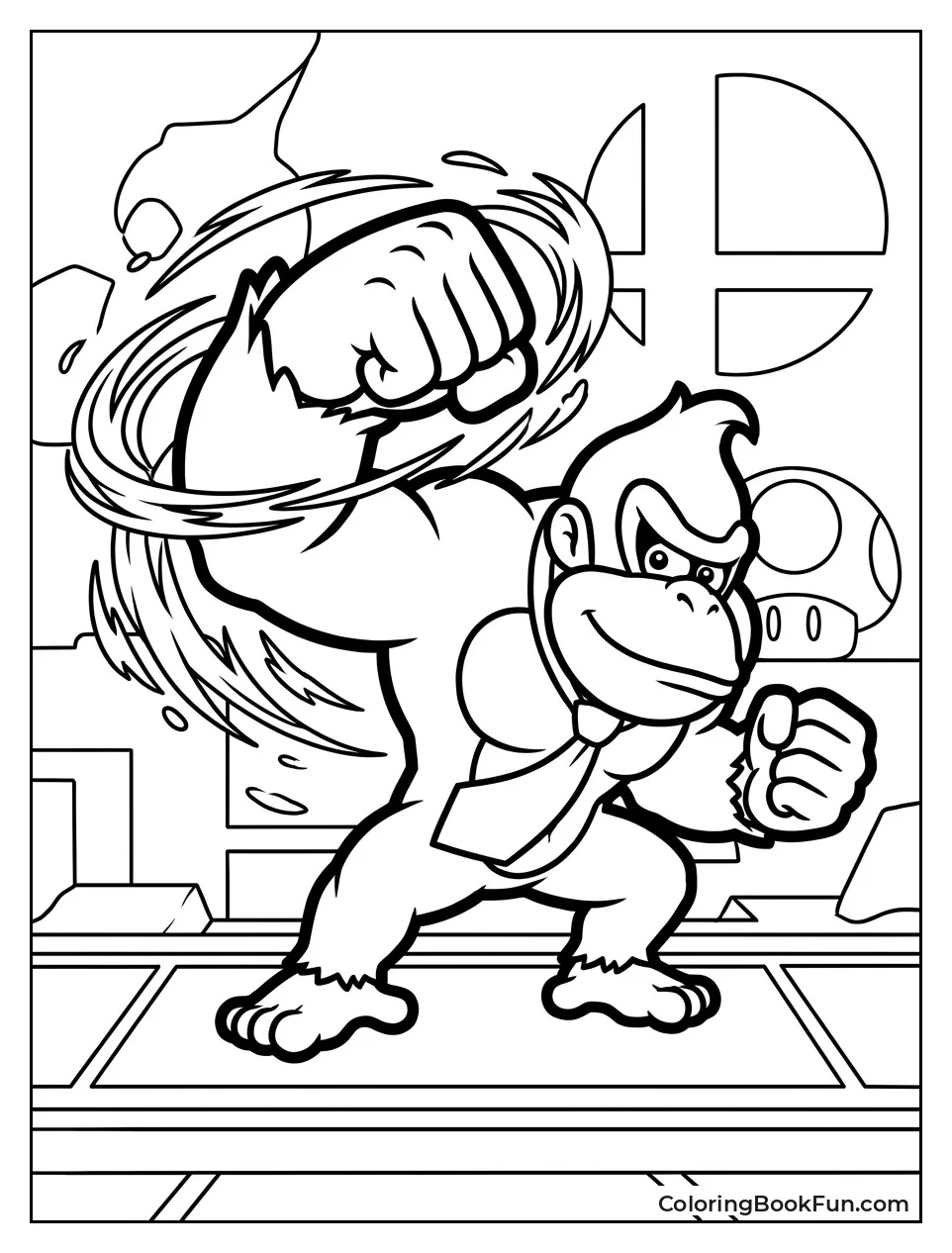 Donkey Kong Winds Up Giant Punch