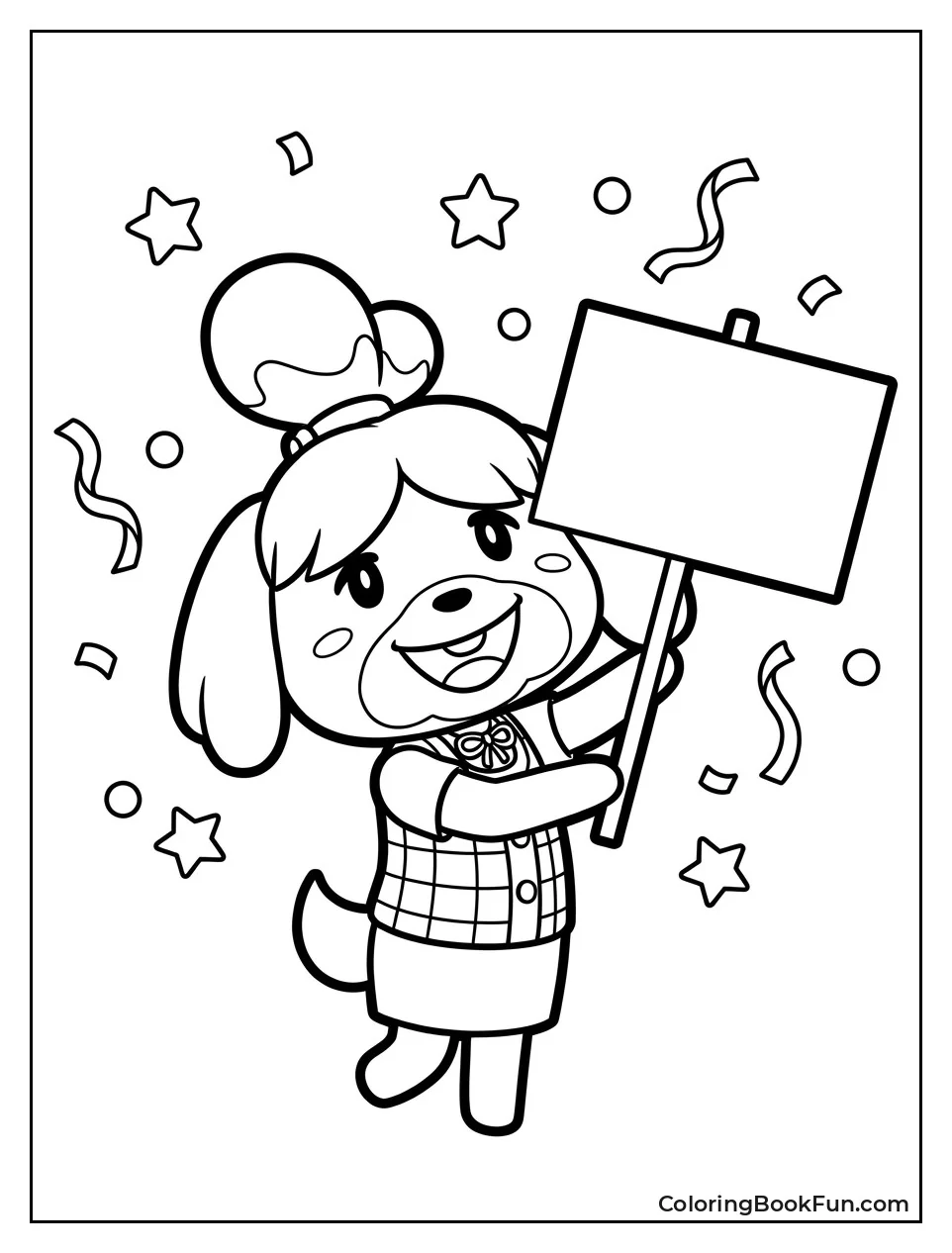 Isabelle Cheers with Confetti Stars