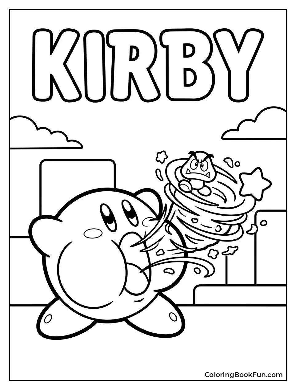 Kirby Puffs Cheeks to Inhale