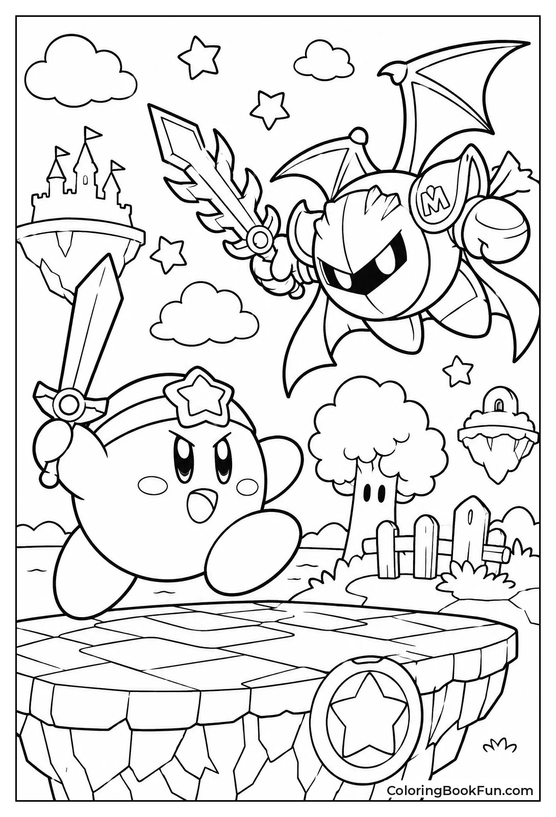Kirby Battles Meta Knight with Swords