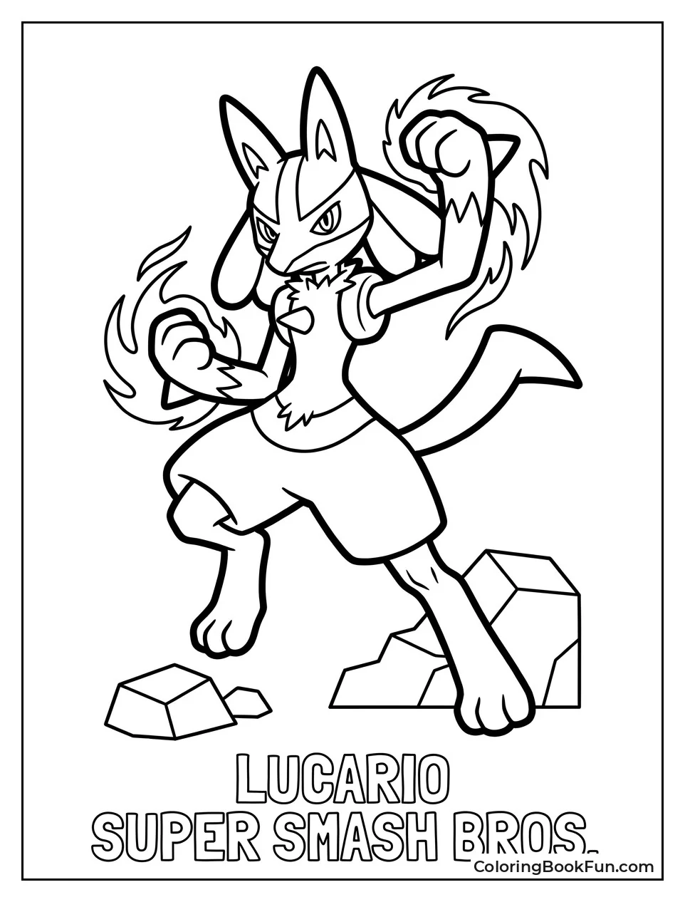 Lucario Doing a Fierce Attack