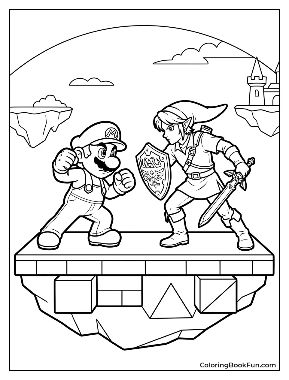 Mario Faces Link in Epic Duel