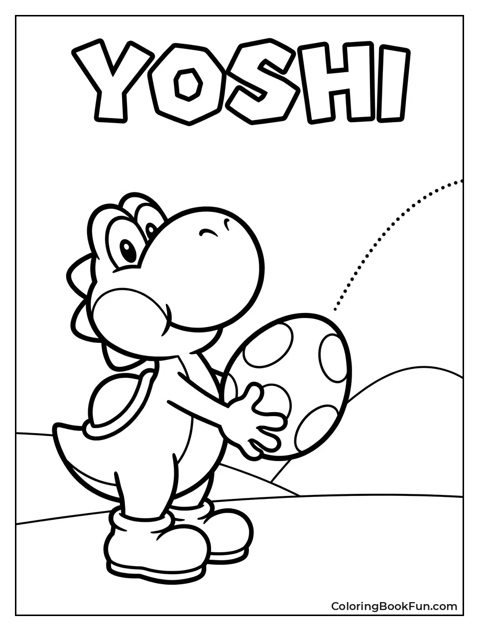 Yoshi Aims Spotted Egg to Throw