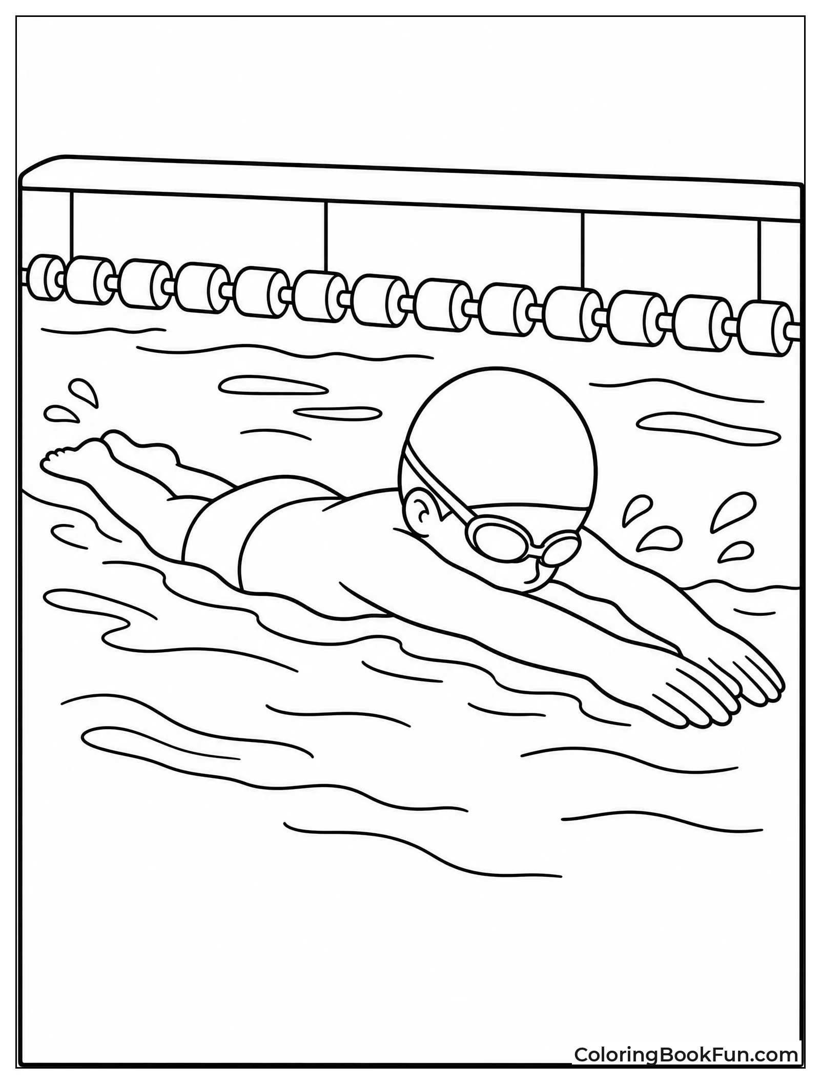 Swimmer Glides in Breaststroke