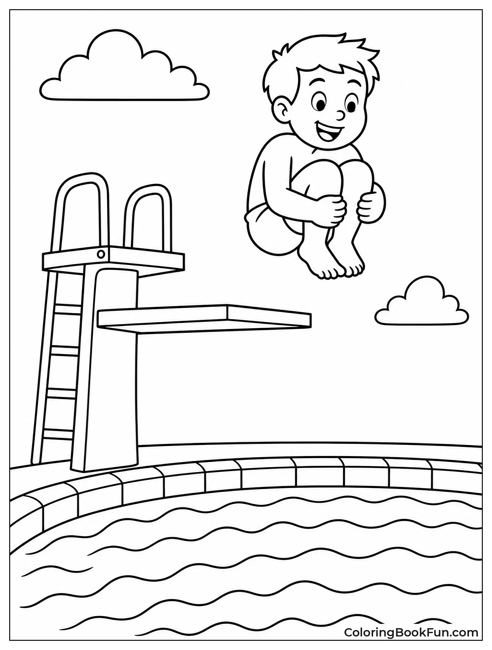 Person Jumps in Cannonball Dive