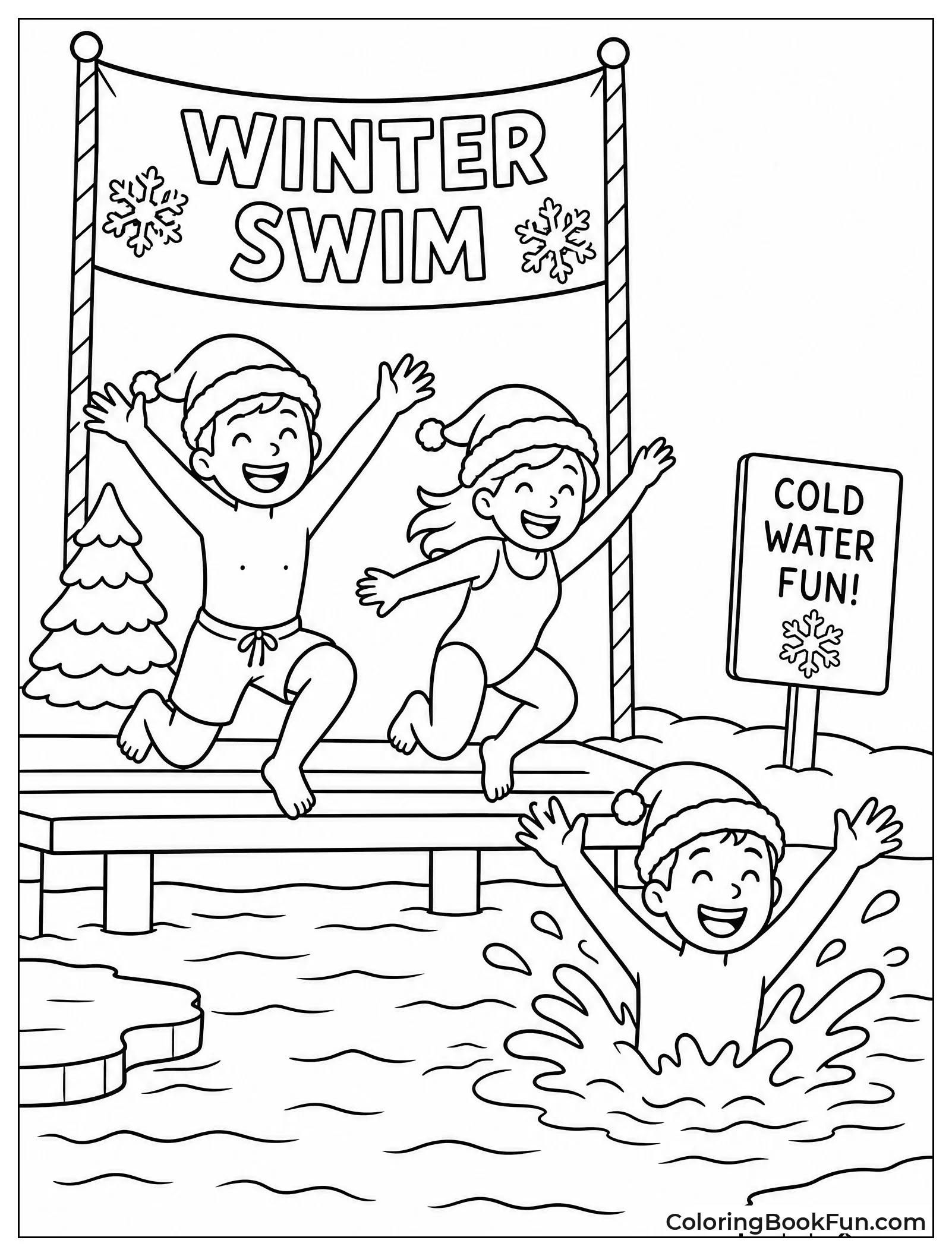 People Jump in Polar Plunge