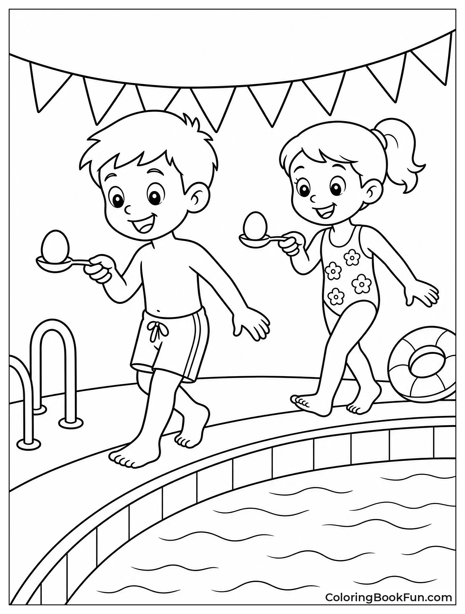 Kids Balance Eggs in Race