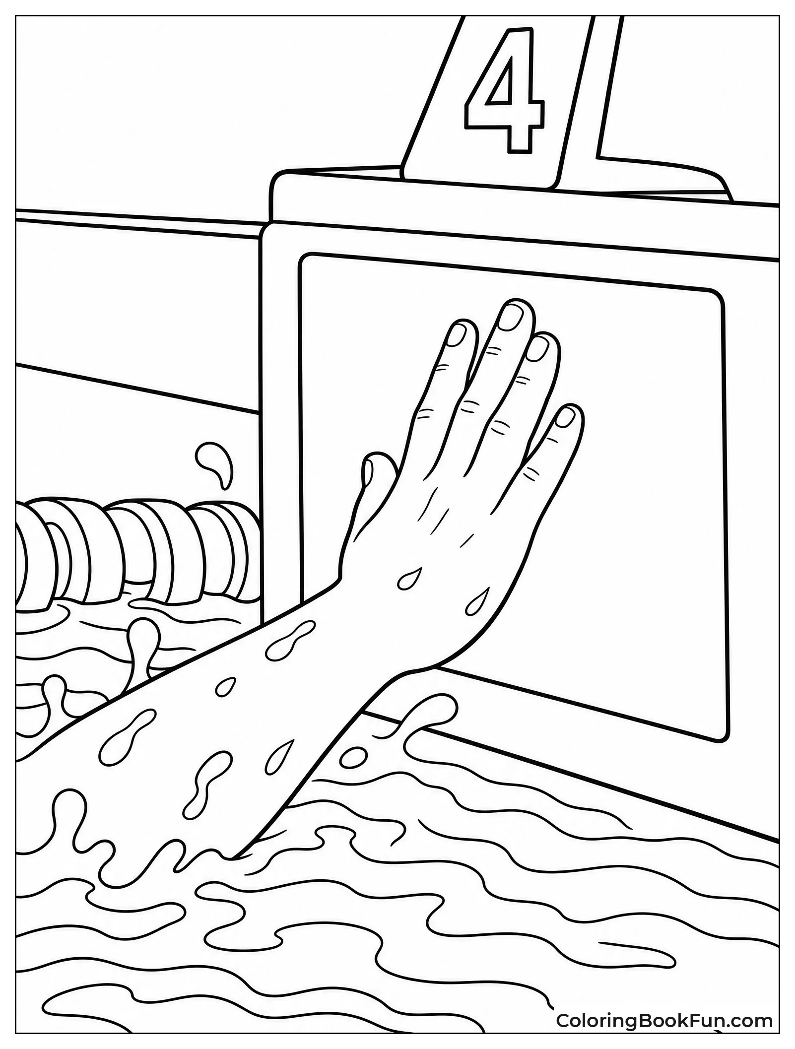 Hand Hits Finish Touch Pad