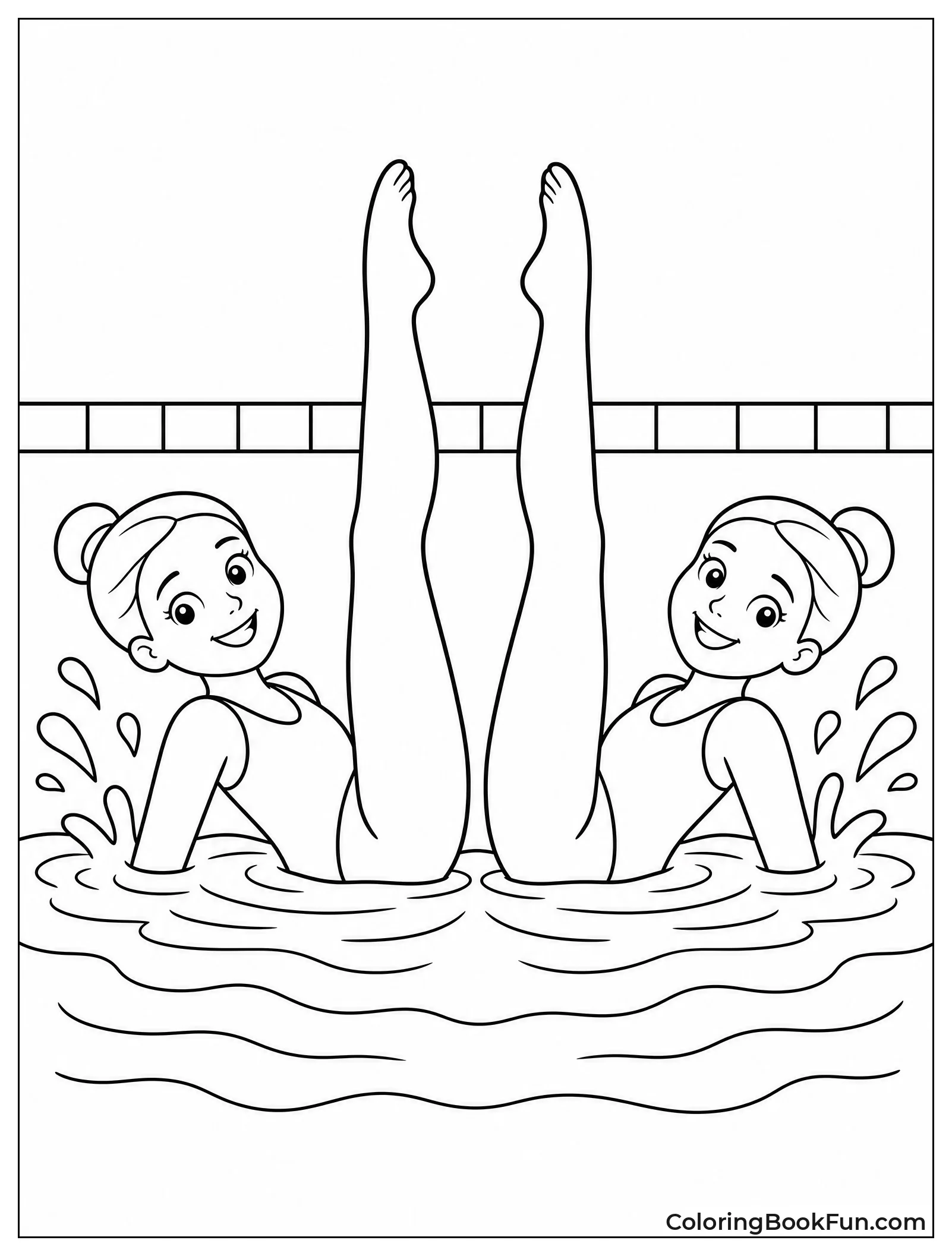 Two Swimmers Do Synchronized Routine