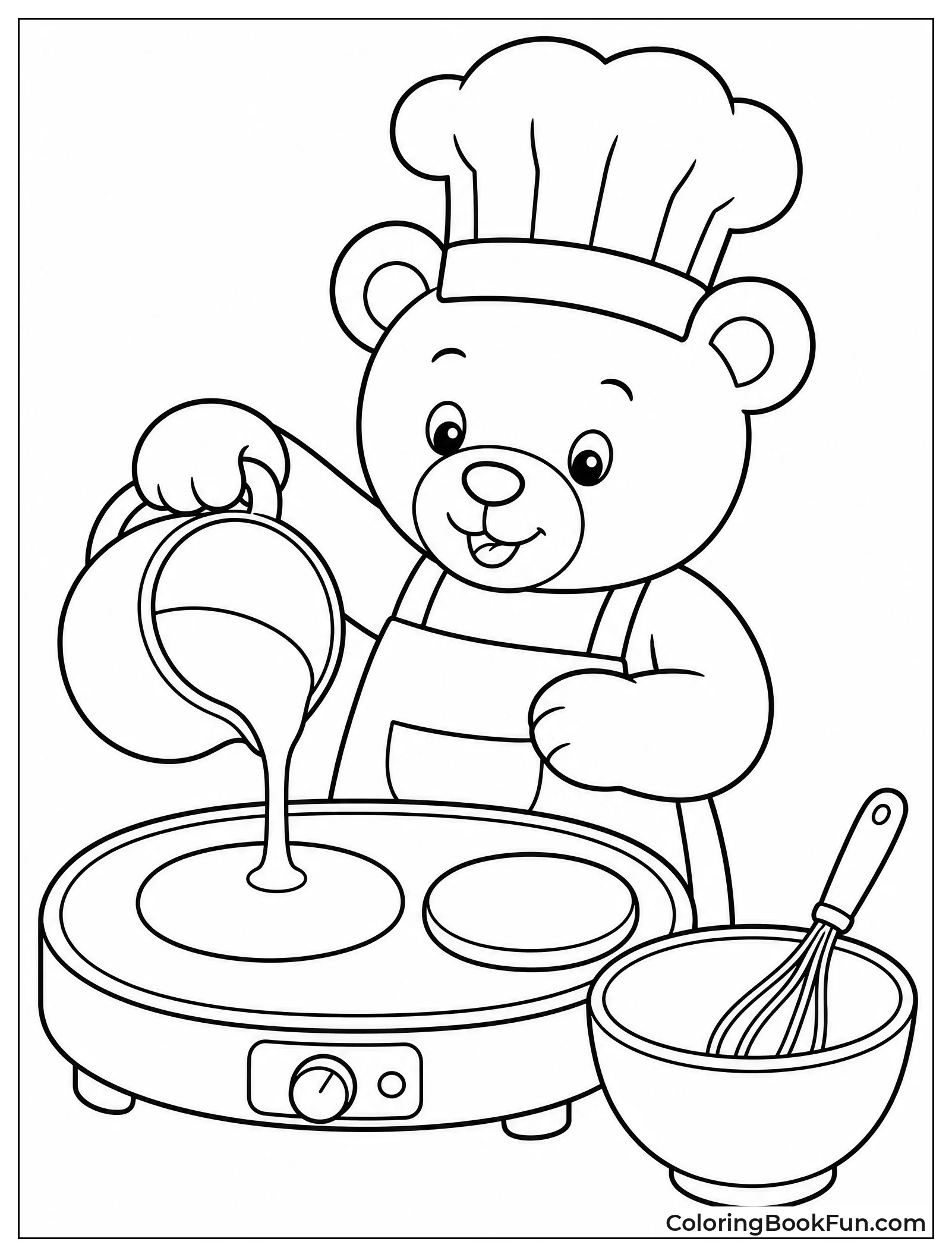 Teddy Bear Pouring Pancake Batter