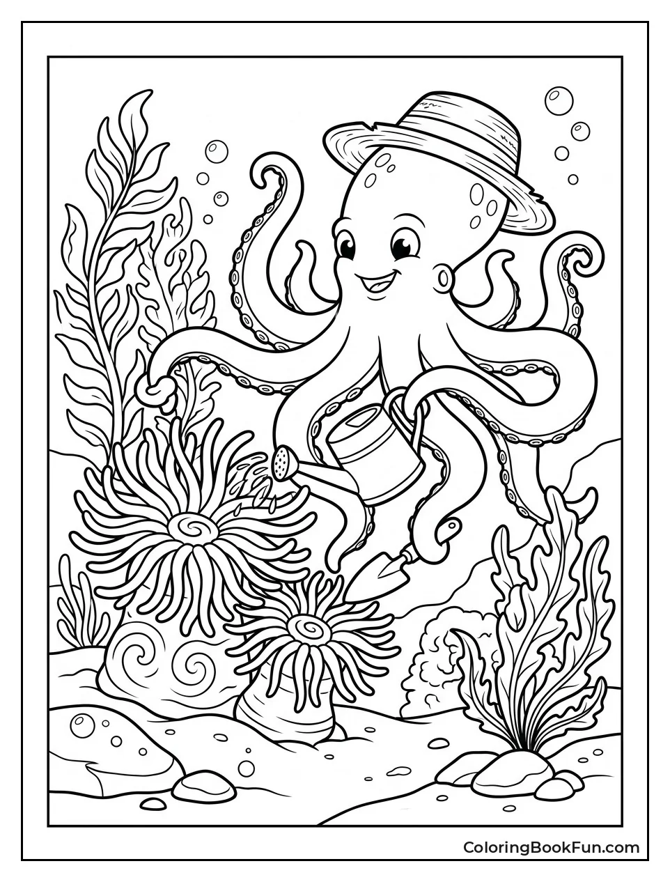 Kraken Tending to Sea Garden