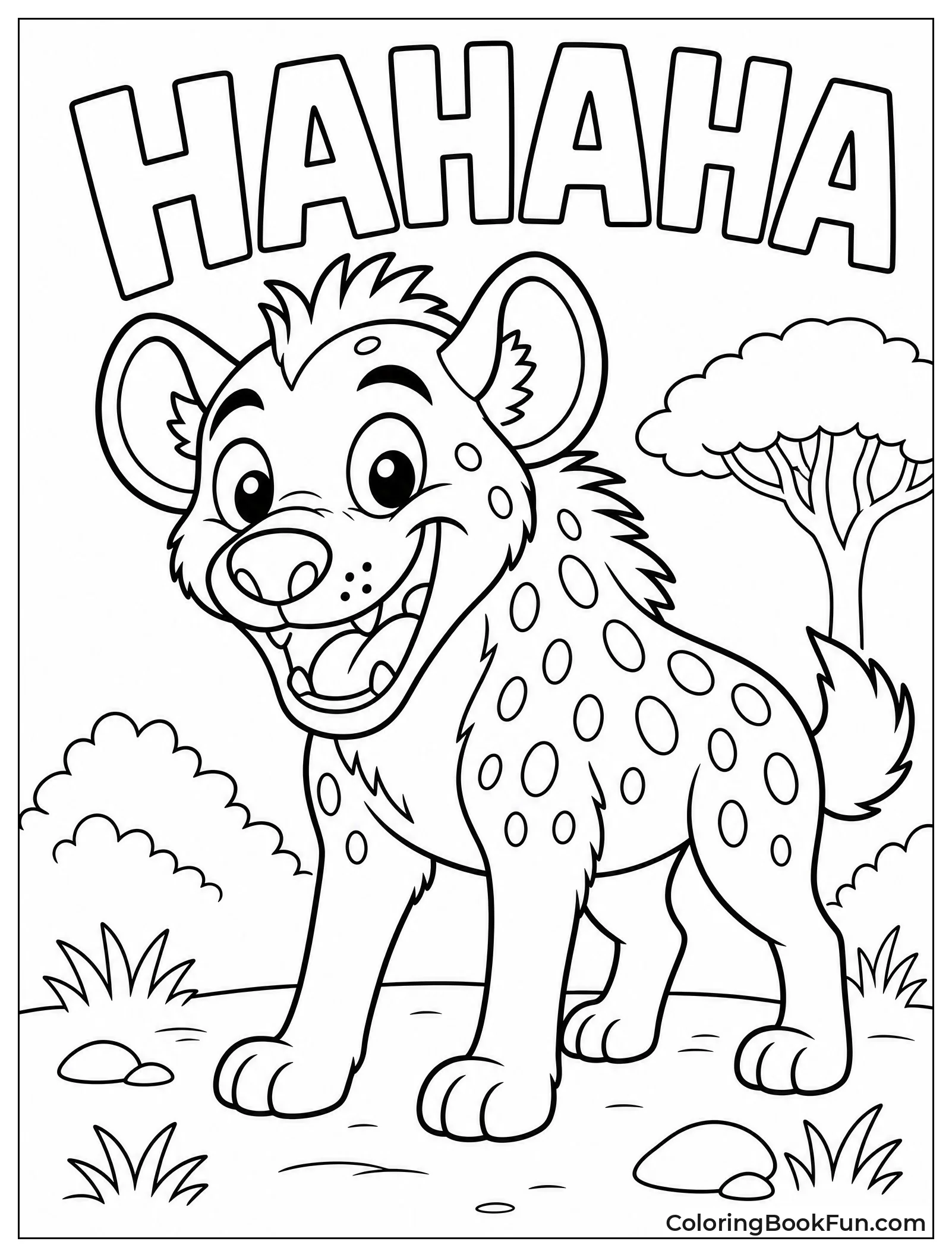 Cheerful Hyena with Big Smile