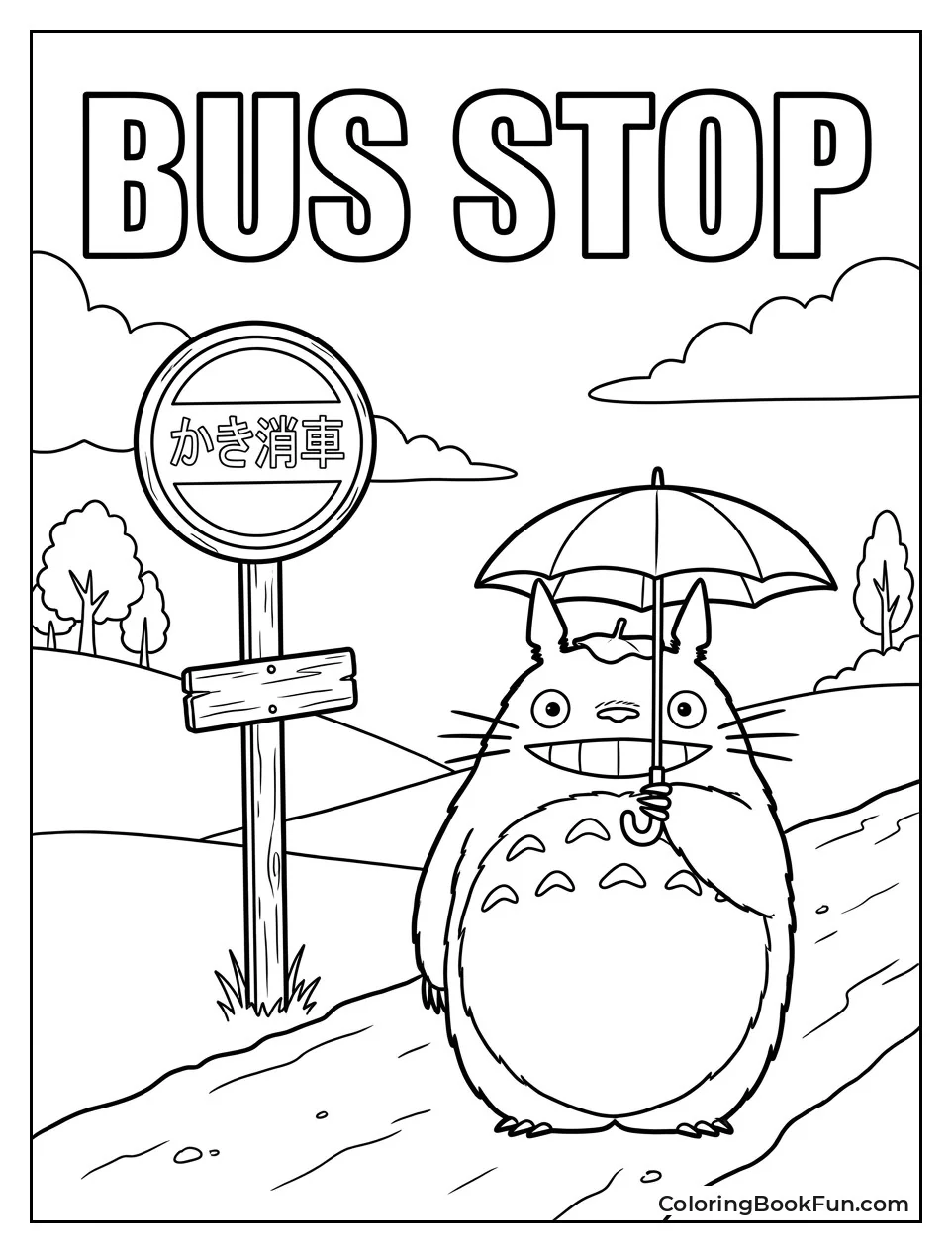 Wooden Bus Stop in Countryside