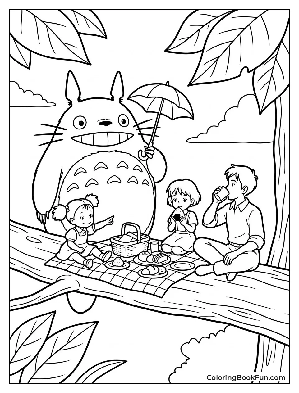 Family Picnic on Tree Branch