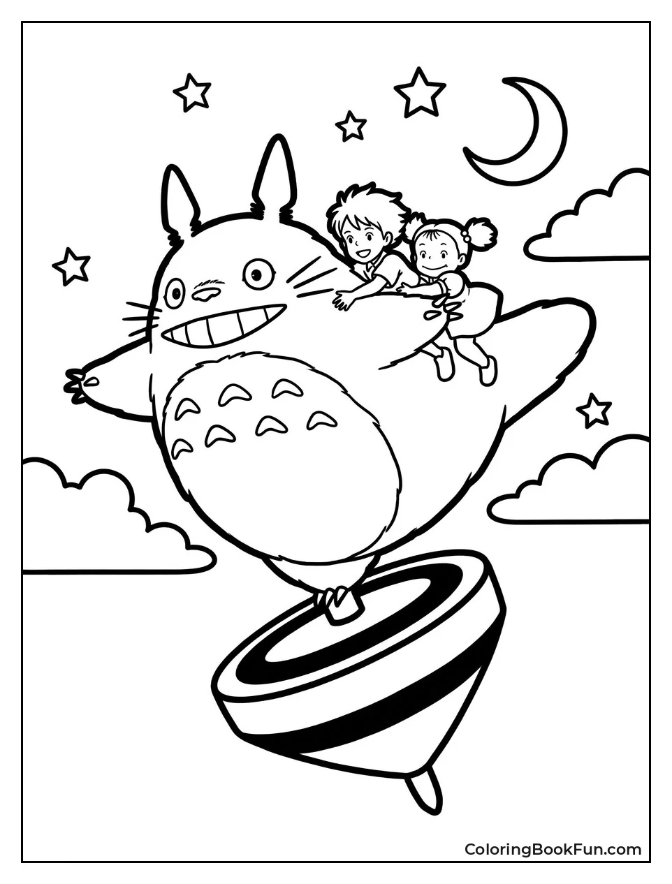 Totoro Flying on Spinning Top