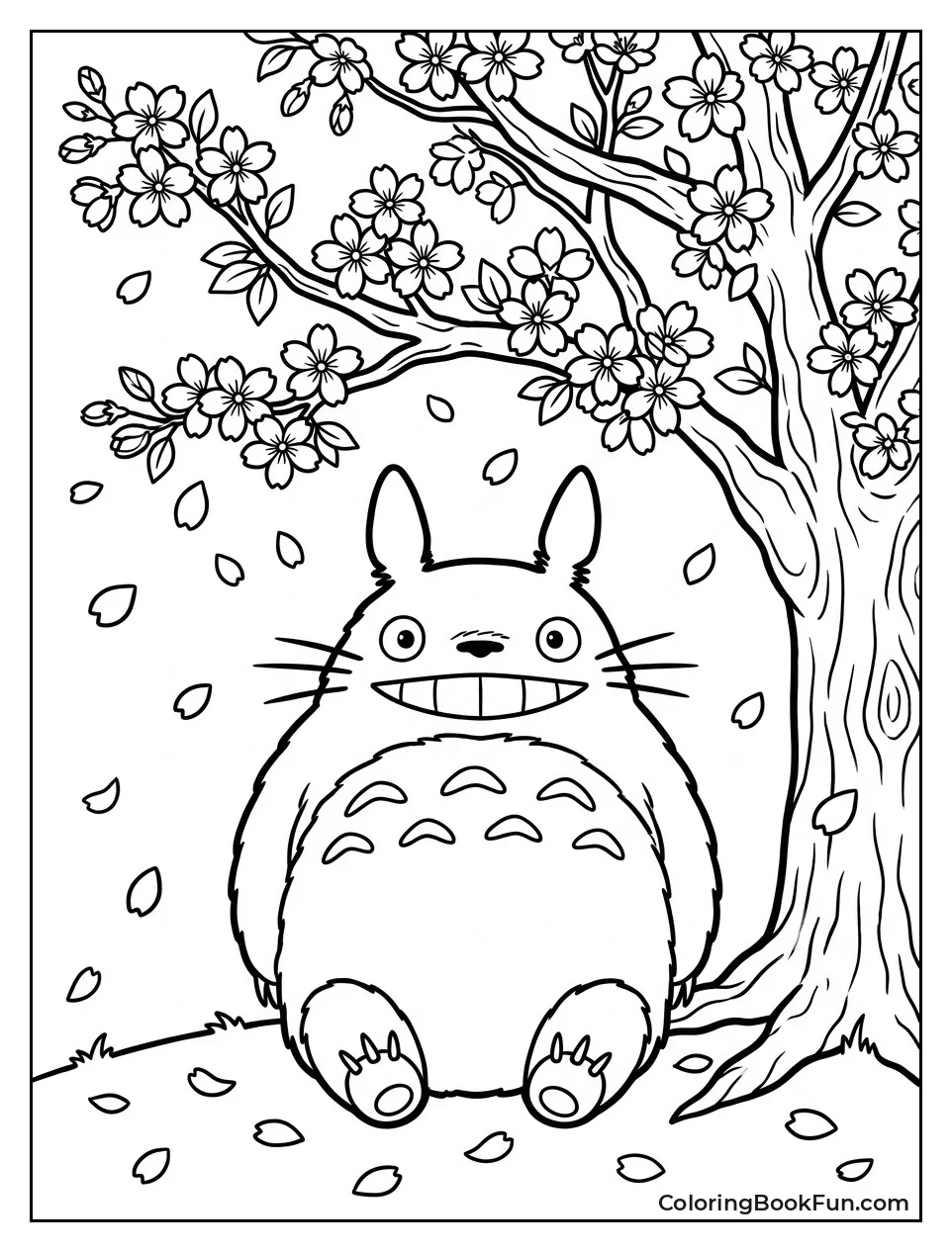Totoro Under Cherry Blossom Tree