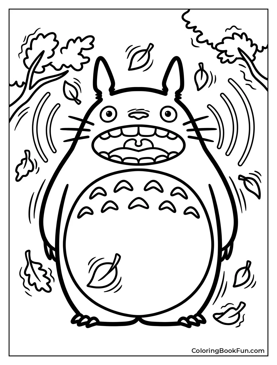 Totoro Roaring in Forest