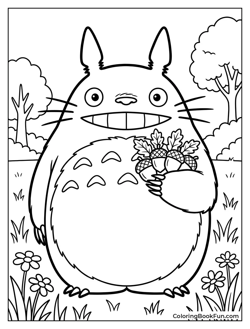 Totoro Holding Magical Acorns
