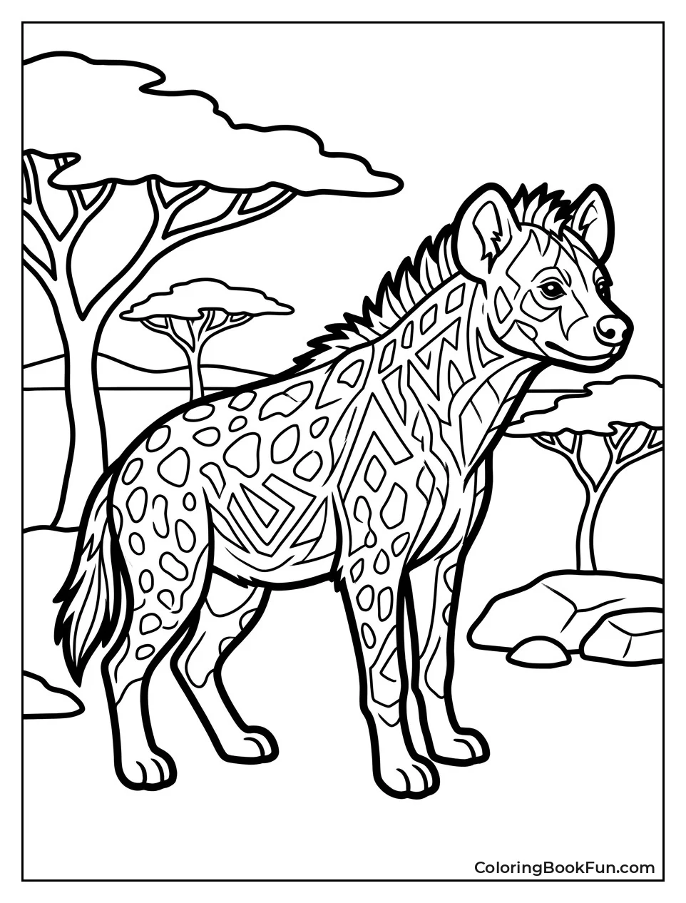 Hyena in Tribal Art Style