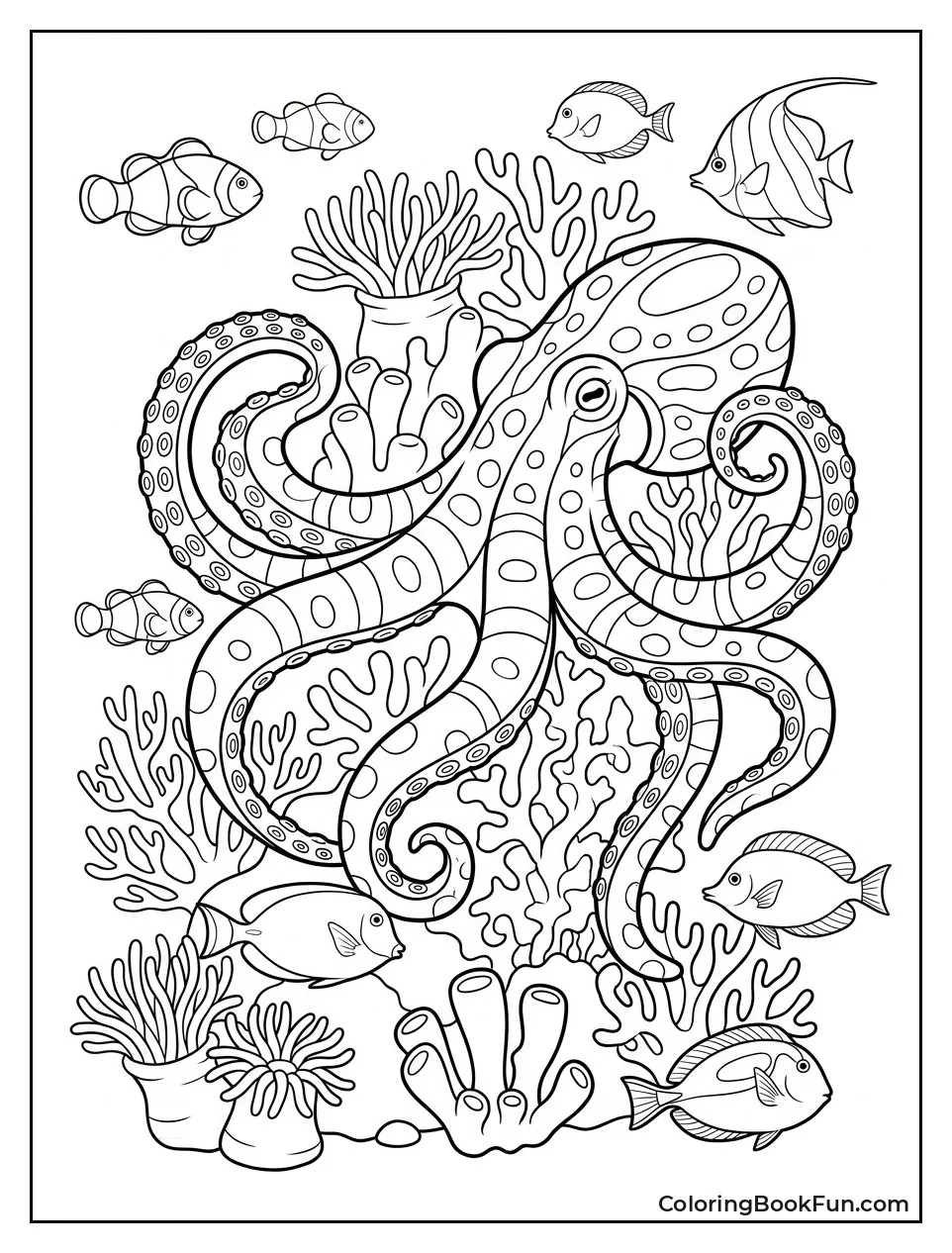 Kraken on a Colorful Reef