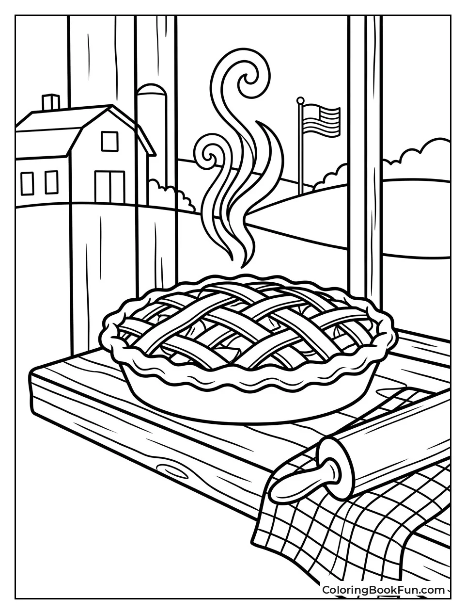 Apple Pie Cooling on Windowsill