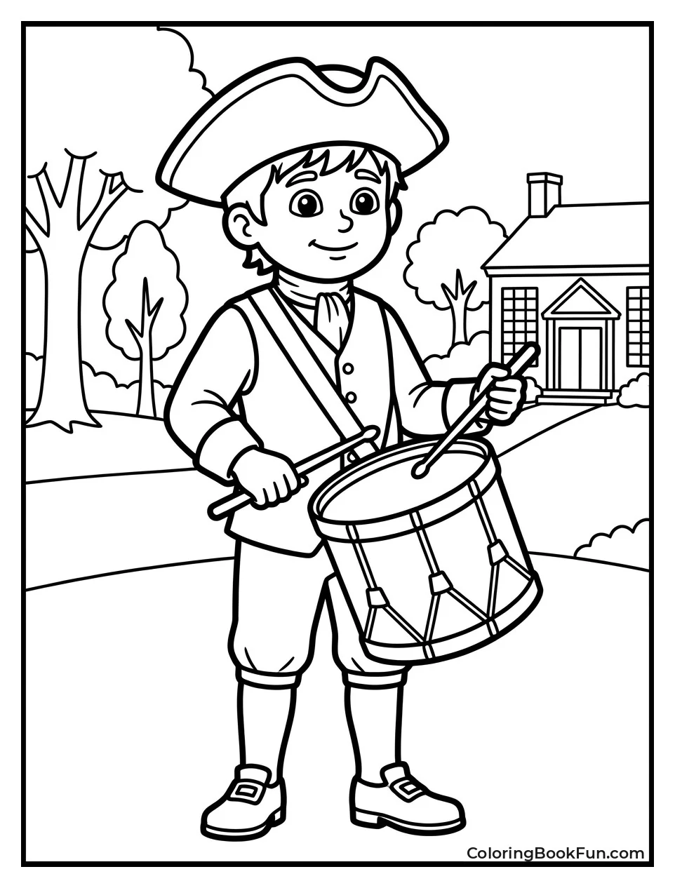 Drummer Boy Playing Snare Drum